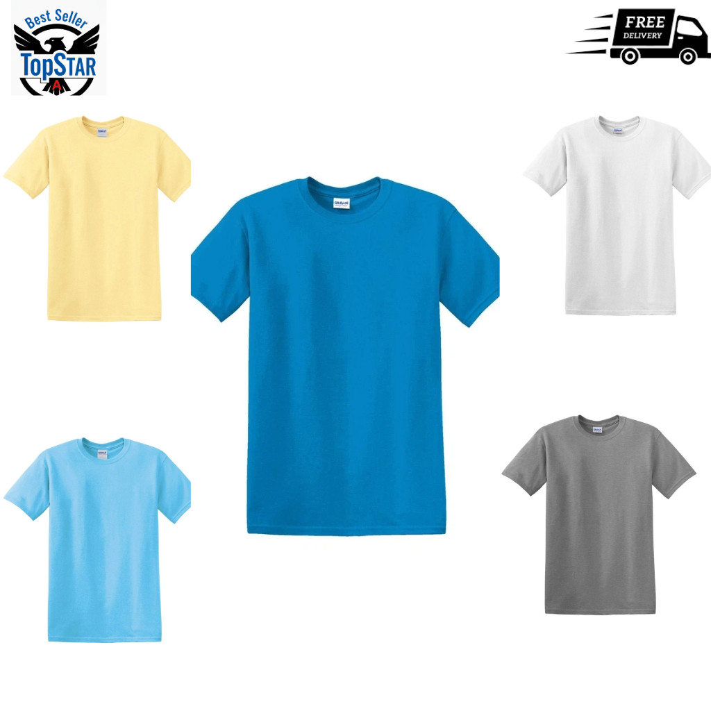 3-Packs Gildan 5000 Men’s T-Shirt Heavy Cotton Short Sleeve Plain Blank Tee