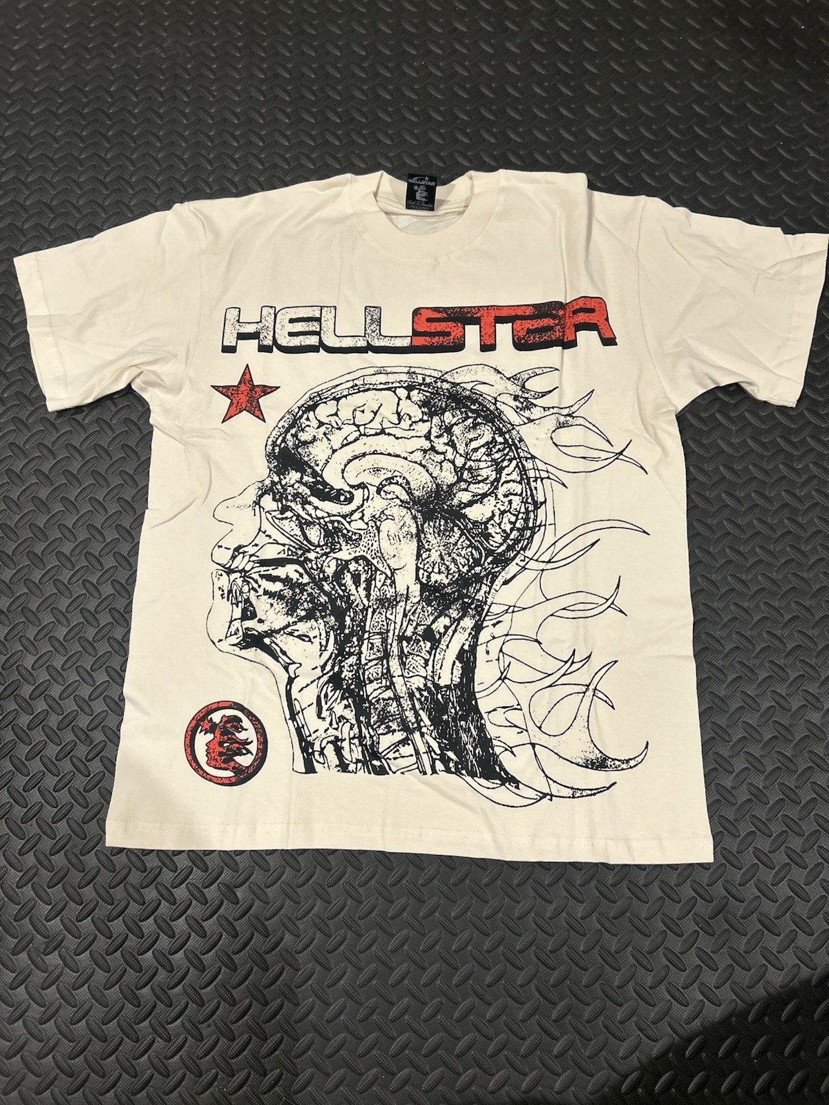Hellstar Human Development Shirt Cream Off White Size L Large Graphic Tee Skull
