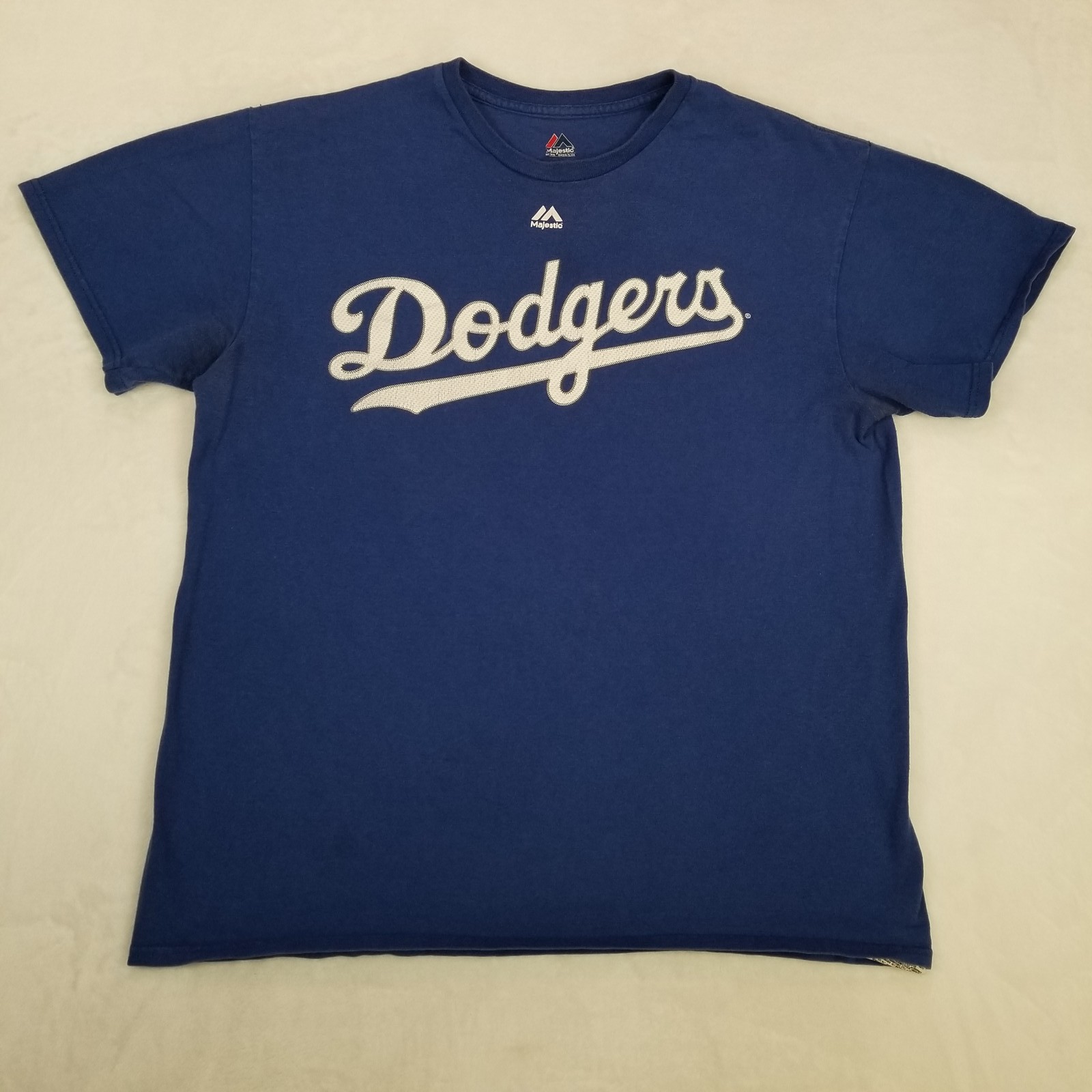 Majestic Los Angeles Dodgers Script Shirt Men’s Size Medium Blue Baseball Casual