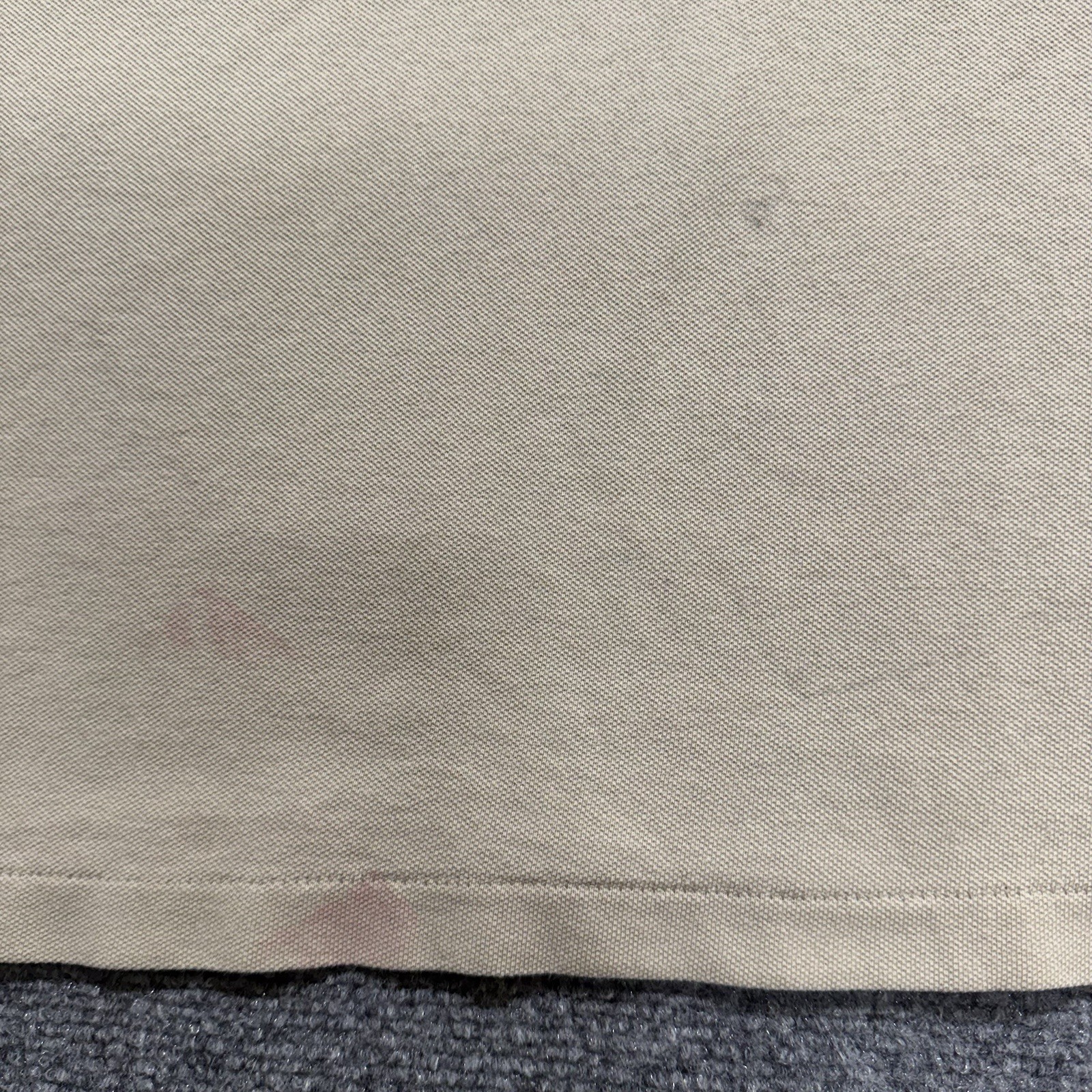 VTG Basic Editions T-Shirt Men’s Large Single Stitch Cotton Blank Beige Stained