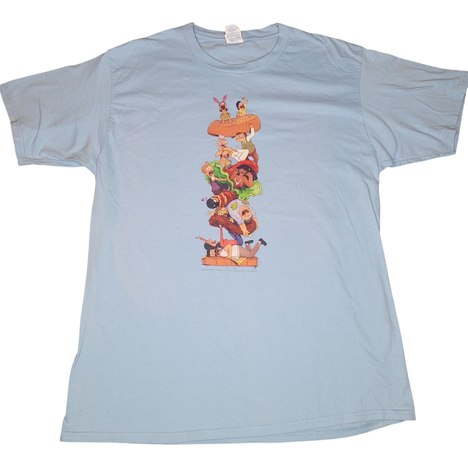 Port & Company Bob’s Burgers Graphic T-Shirt Mens L Blue Character Stack 2017