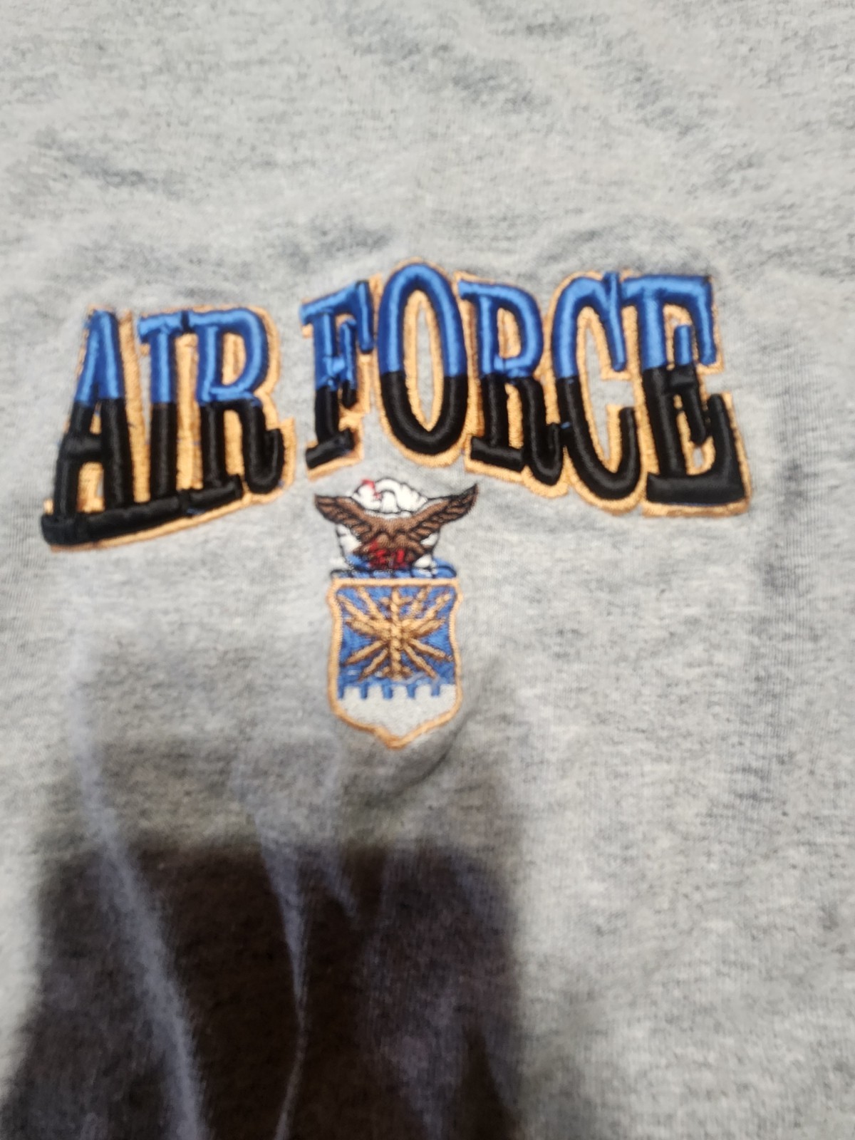 Embroirdered Air Force Grey Tshirt Size Unknown