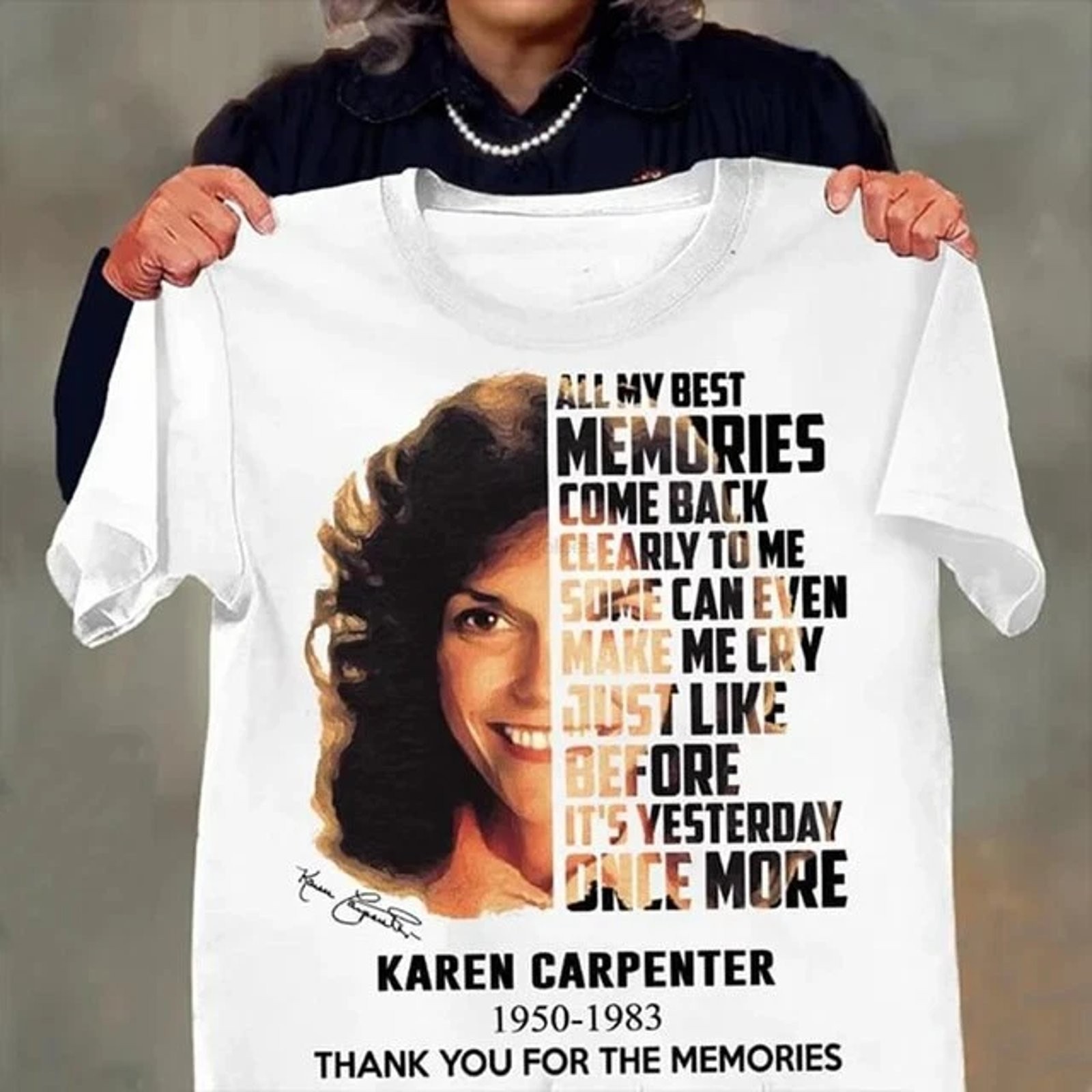 Karen Carpenter 1950 1983 Thank You For The Memories Unisex Cotton Graphic Tee