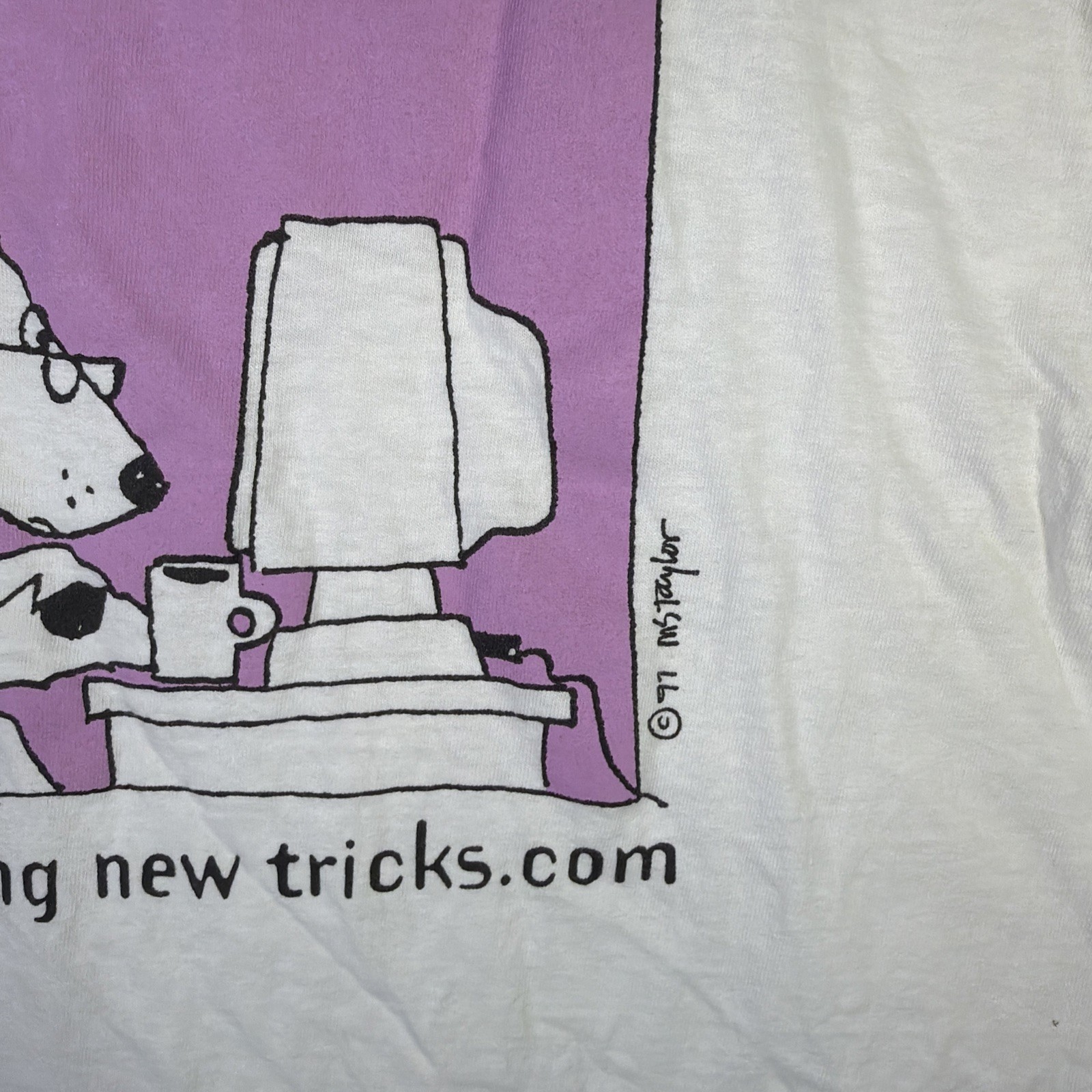 Vintage Quote Shirt Mens XL White 90s Funny Dog Computer Tech Cartoon USA