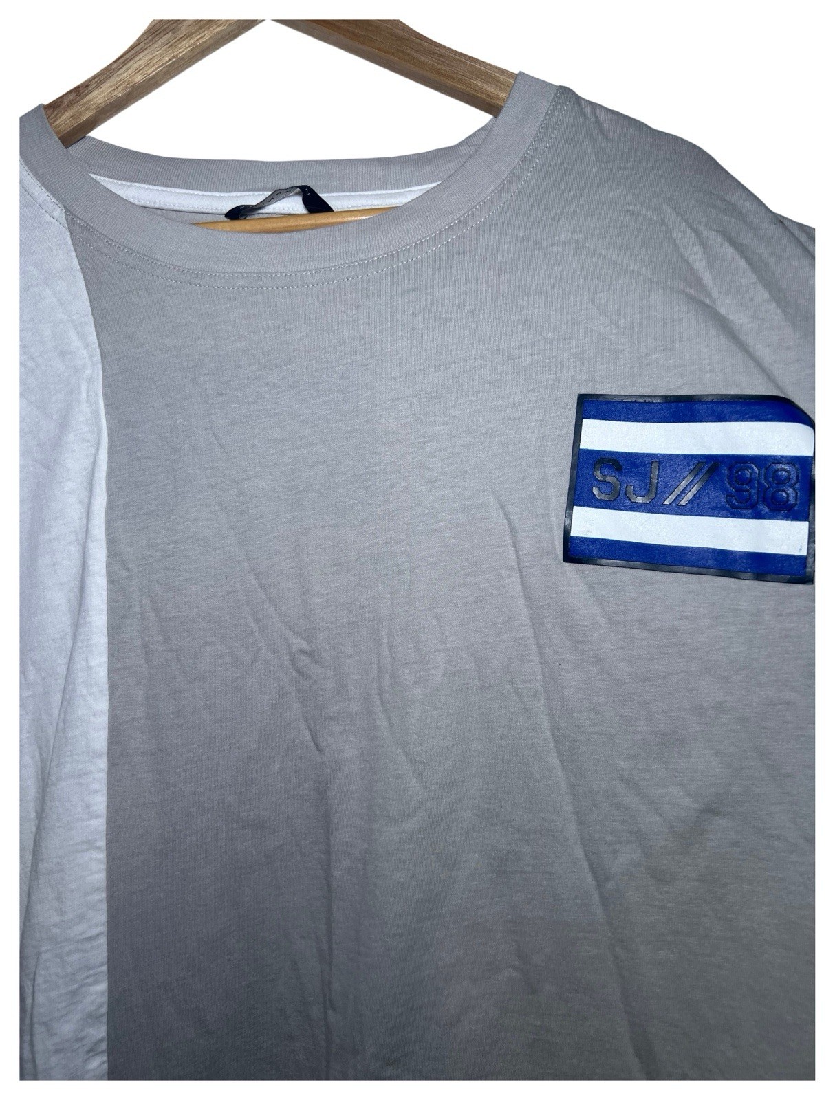 VTG Sean John T Shirt Mens 3X-4X Blue Graphic Print Short Sleeve Tri Color Y2K