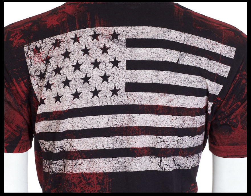 ARCHAIC by AFFLICTION Black Red DEATH RACER Short Sleeve Slim Fit T-shirt NWT