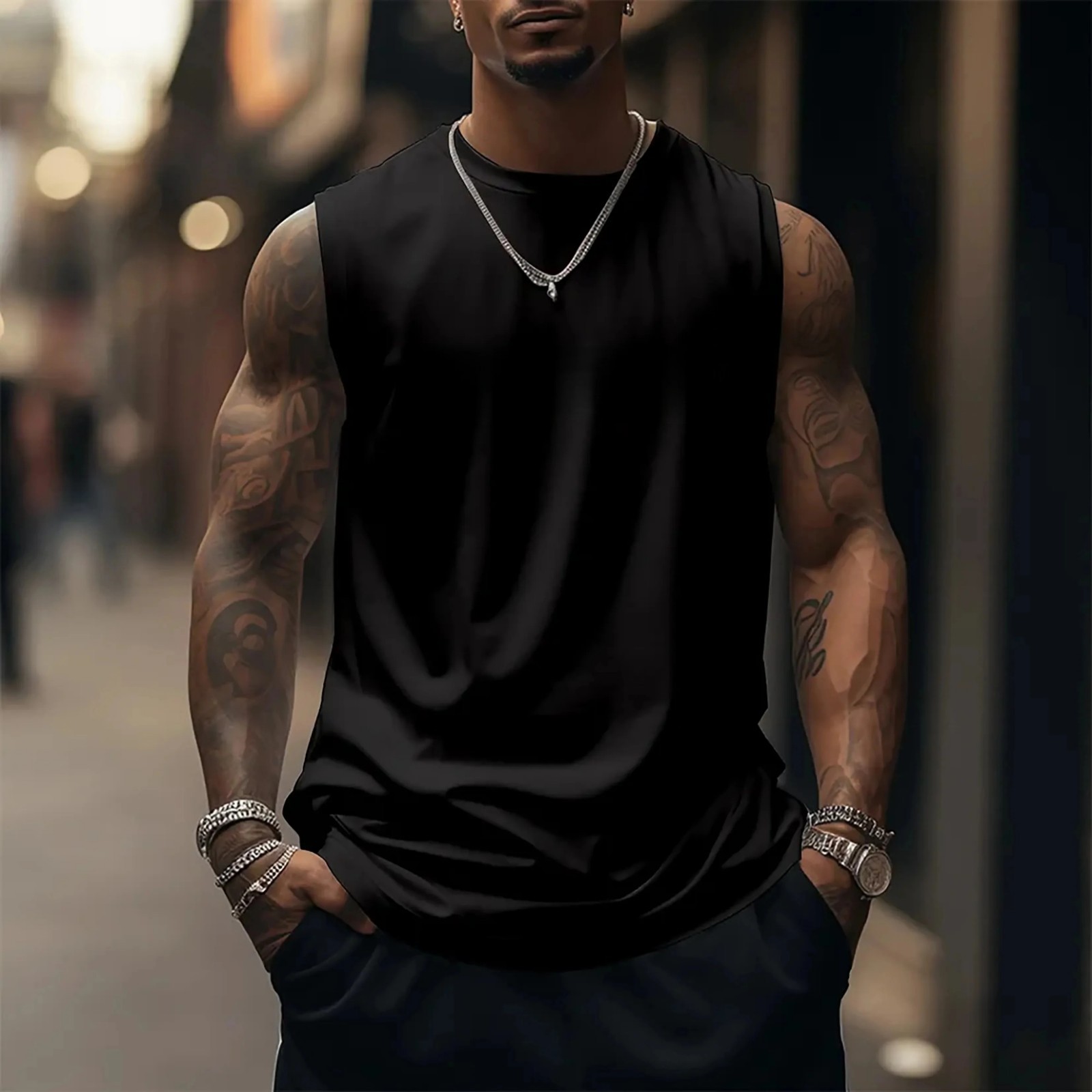Ball Goku Anime Printed Pure Cotton Tank Top American Men’s and