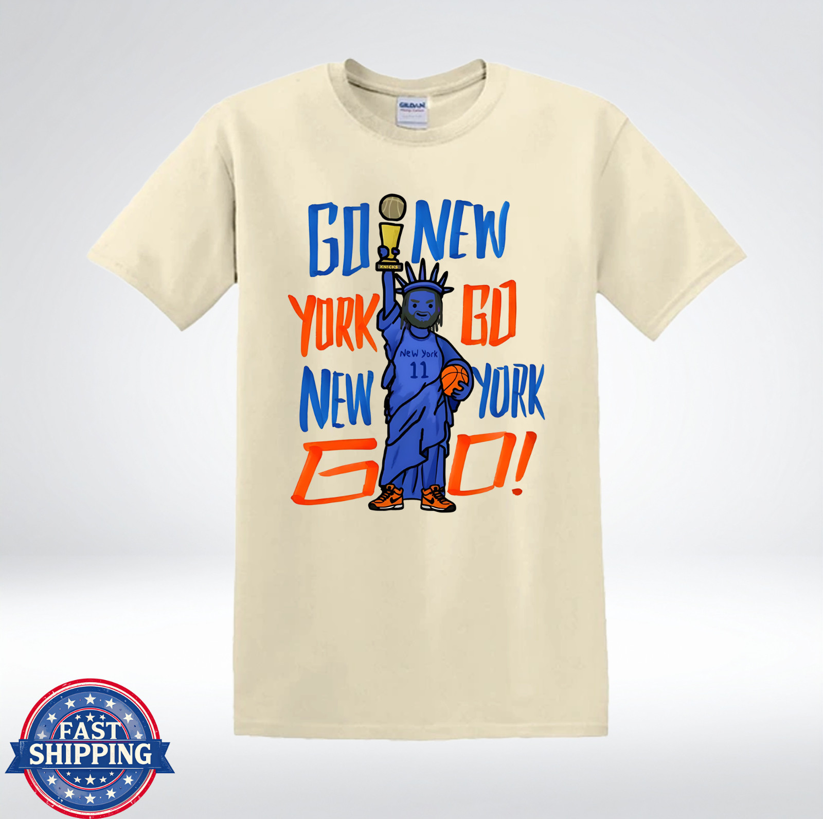 Go New York Go Basketball Fan Statue Victory Graphic T-Shirt