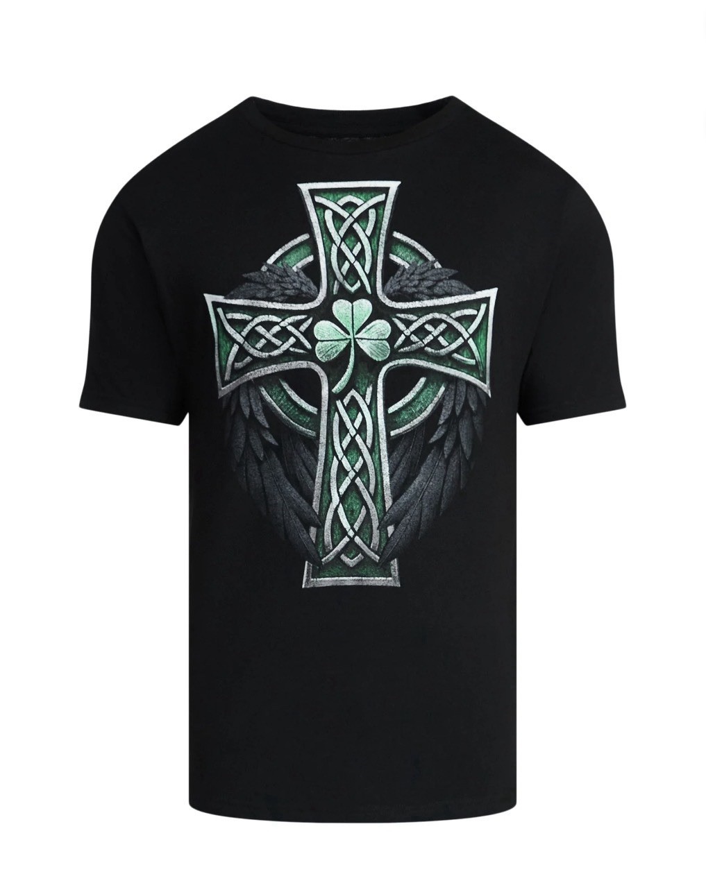 ST PATRICKS DAY Men’s Size 3XL Celtic Cross Graphic Tee Short Sleeve • Black