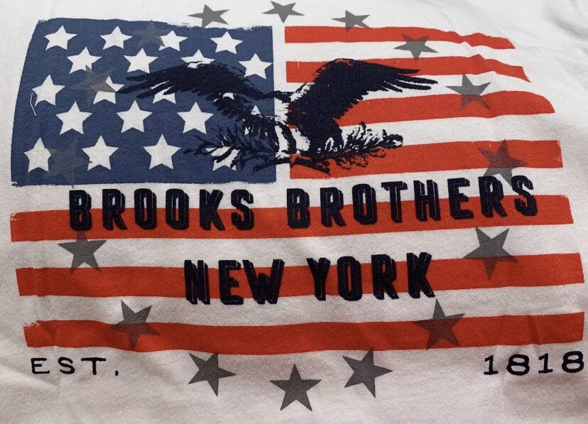 Brooks Brothers 1818 Mens White New York T-shirt size Small retail $49.50
