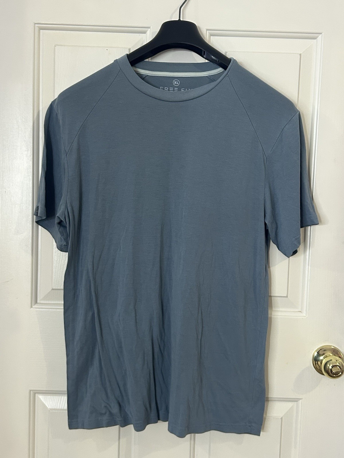 Free Fly T-Shirt Men’s XL Blue Crew Neck Viscose Bamboo Lightweight Stretch