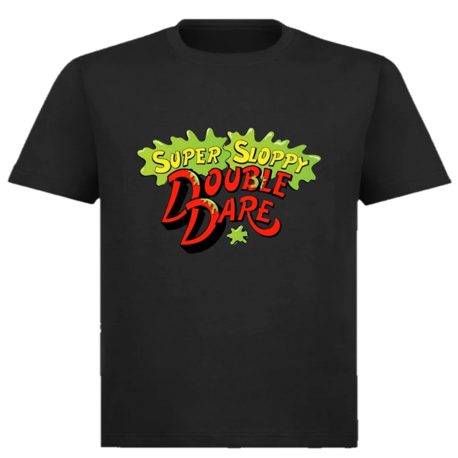 Super Double Dare Black Unisex T Shirt NEW Retro TV 80s