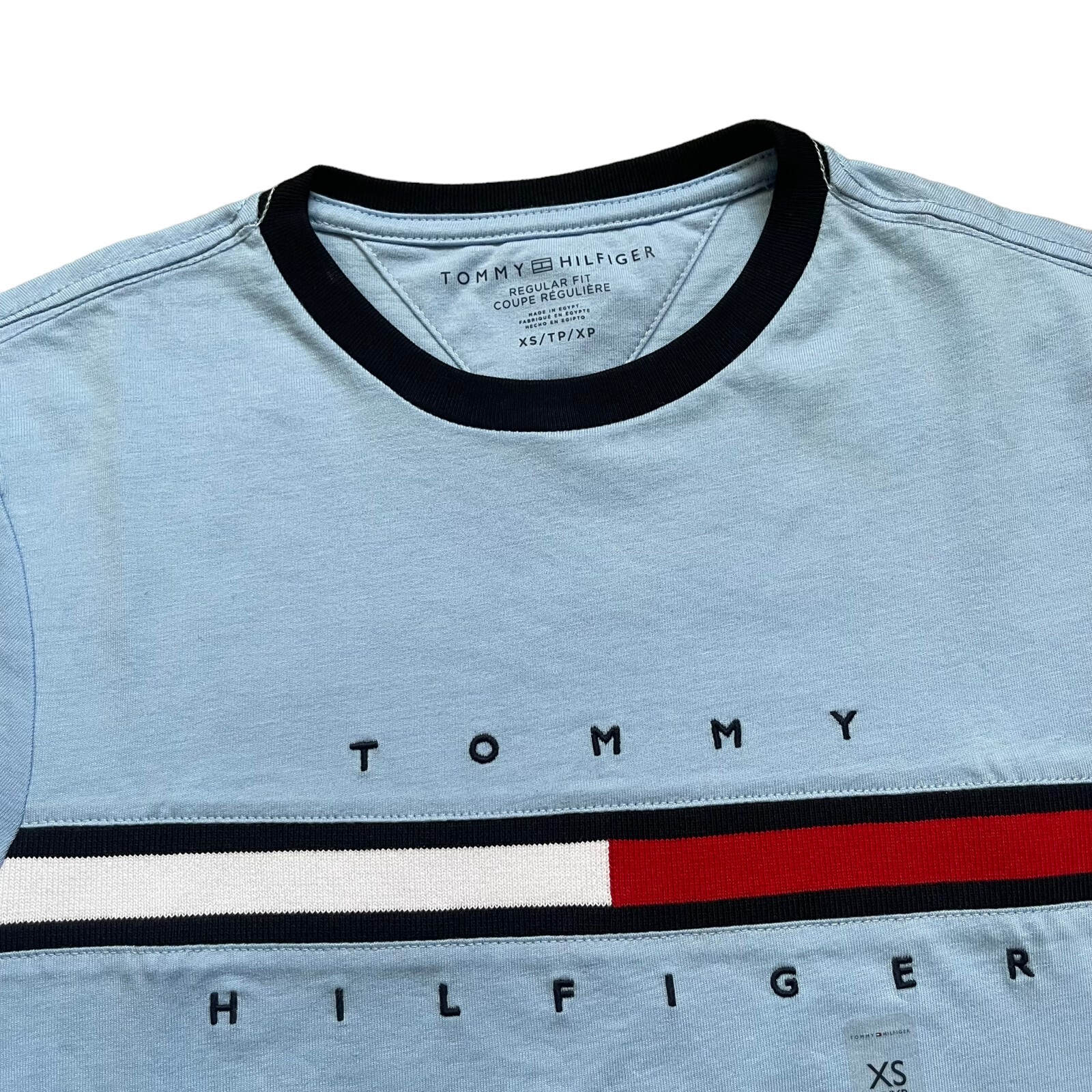 NWT Tommy Hilfiger Men’s Regular Fit Cotton Signature Stripe Logo T-Shirt Tee