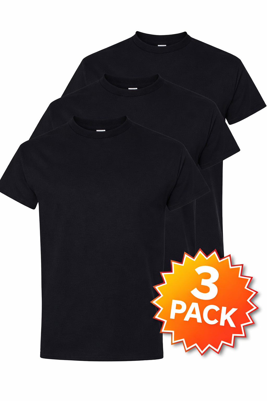 Pack of 3 Gildan G500 Mens Short Sleeve Heavy Cotton Size: Medium Blank T-Shirts