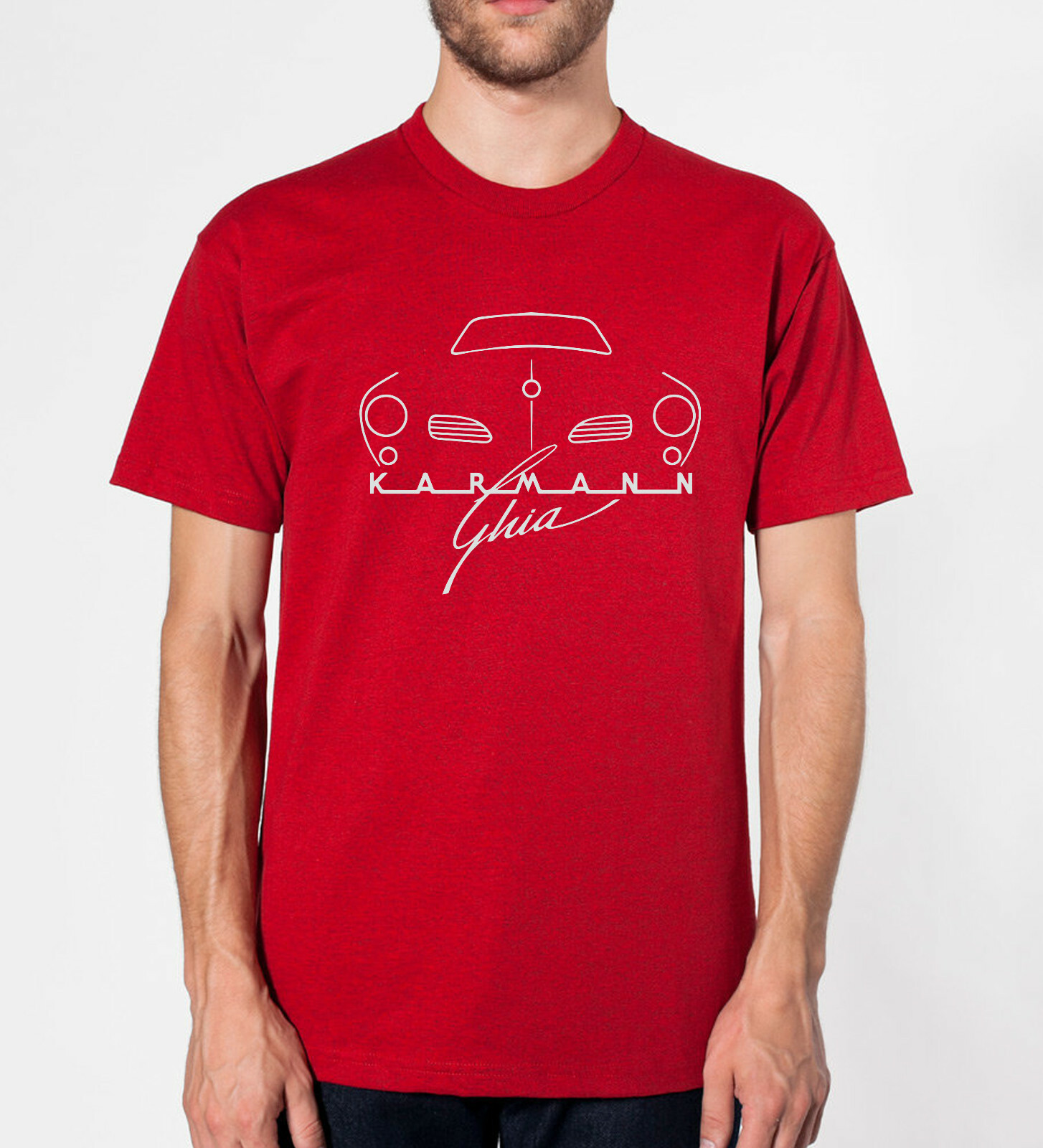 Retro Karmann Ghia Script & Front View Tee (5 Color Choices)
