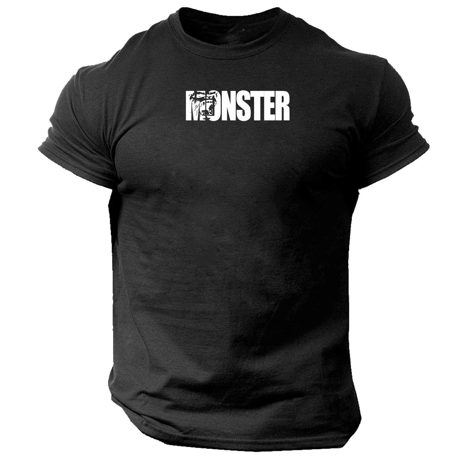 Monster T Shirt Gym Clothing Bodybuilding Training Workout Exercise Gorilla Top