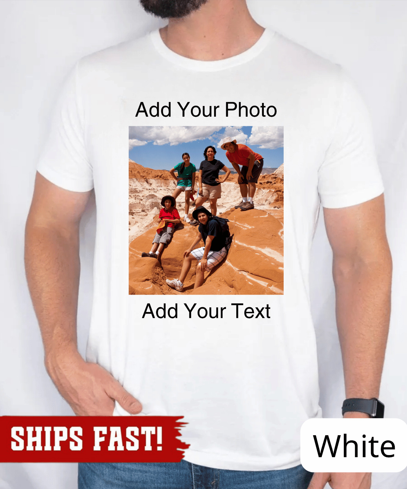 Custom Photo Shirt, T-shirt With Your Picture, Your Photo and Any Text, Custom T