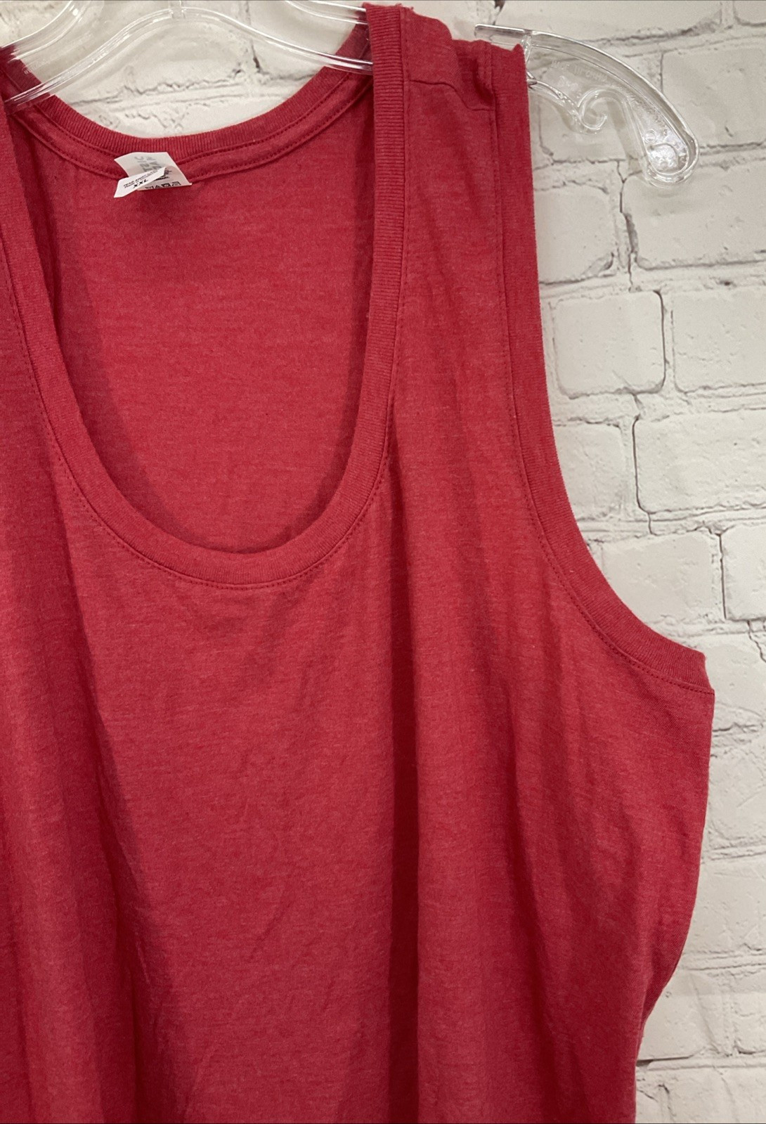 District Made 90836 Adult’s Sleeveless Tank Top Shirt Light Red XXL 2XL