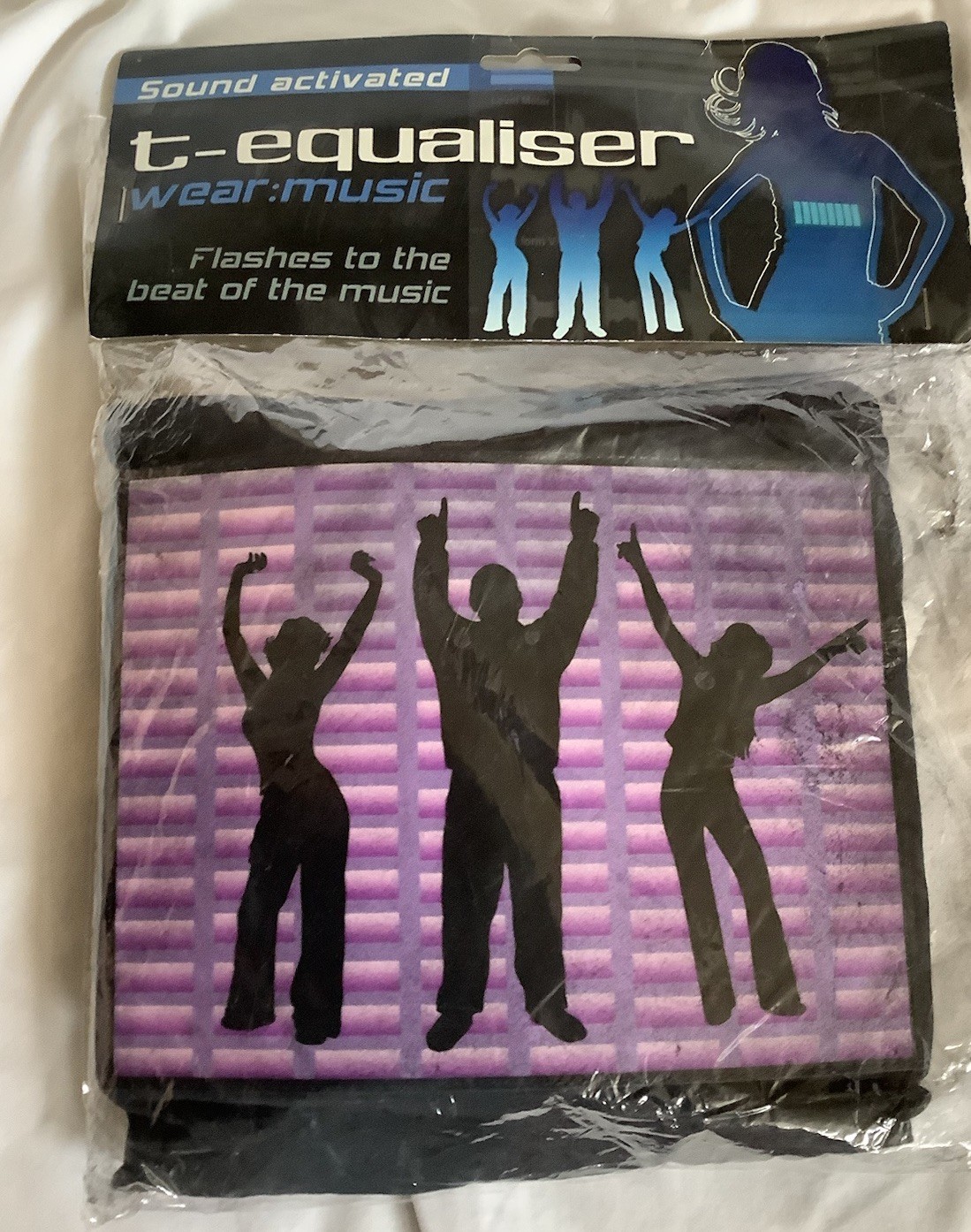 T-equaliser Sound Activated Light Up Flashing Equalizer LED T-Shirt Size L