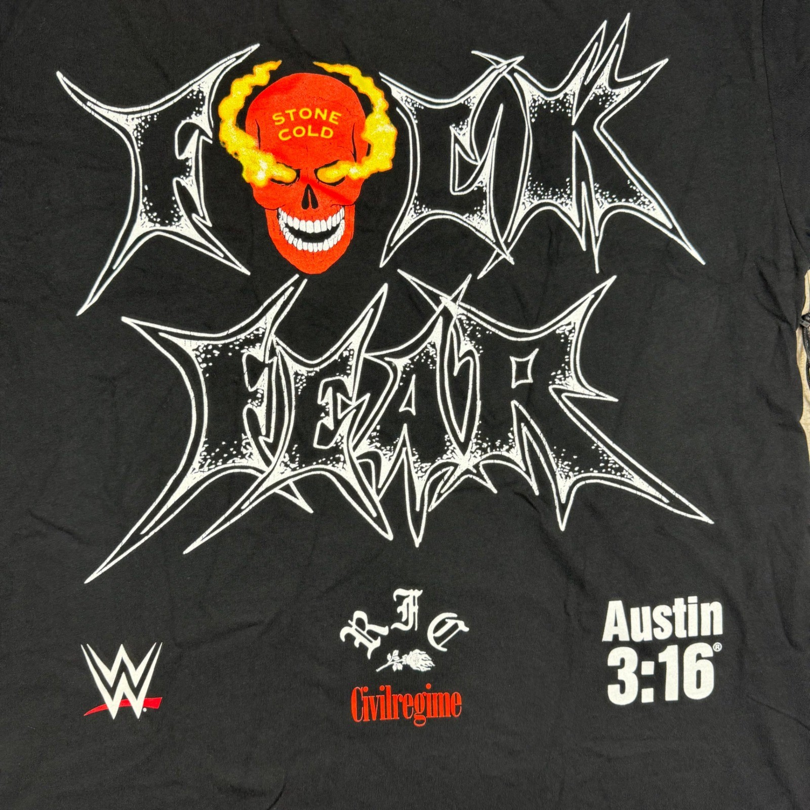 Civil Regime x WWE Stone Cold Steve Austin F**k Fear Oversized Tee Black Large