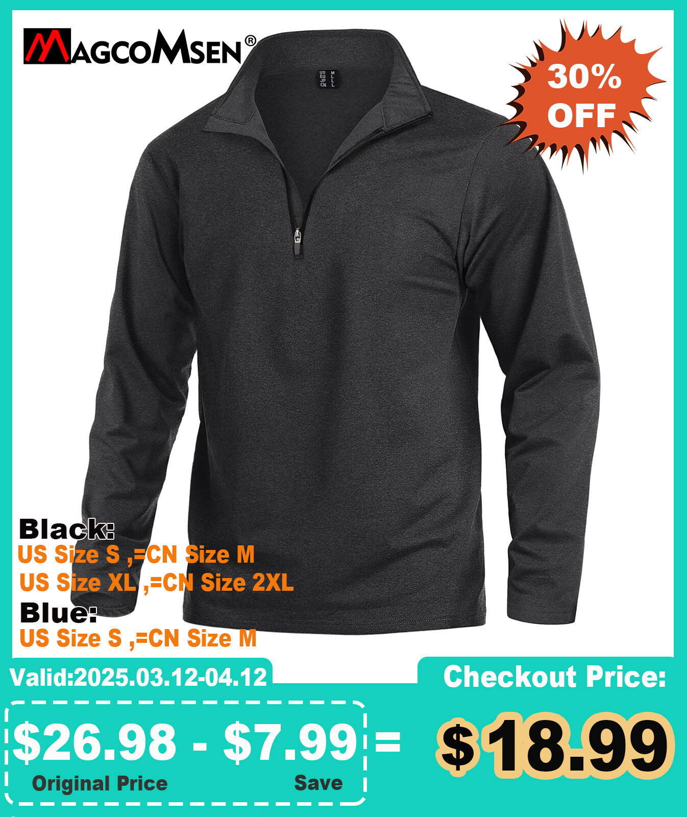 Men’s 1/4 Zip Lightweight Fleece Sweatshirt Gym Workout Sport Long Sleeve Shirts