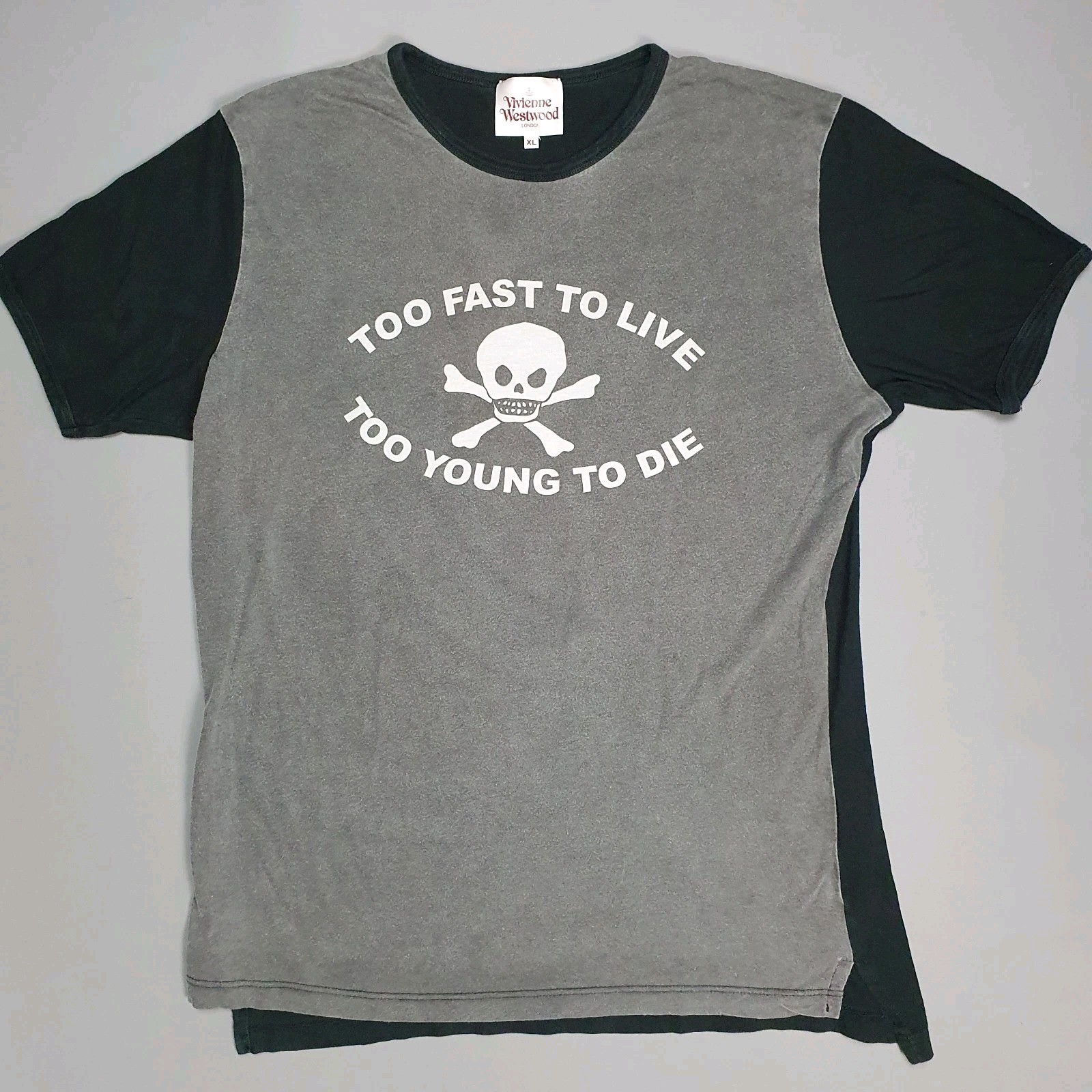 Vivienne Westwood Mens Skull Top T shirt Size XL ‘Too Fast To Live’ Tee