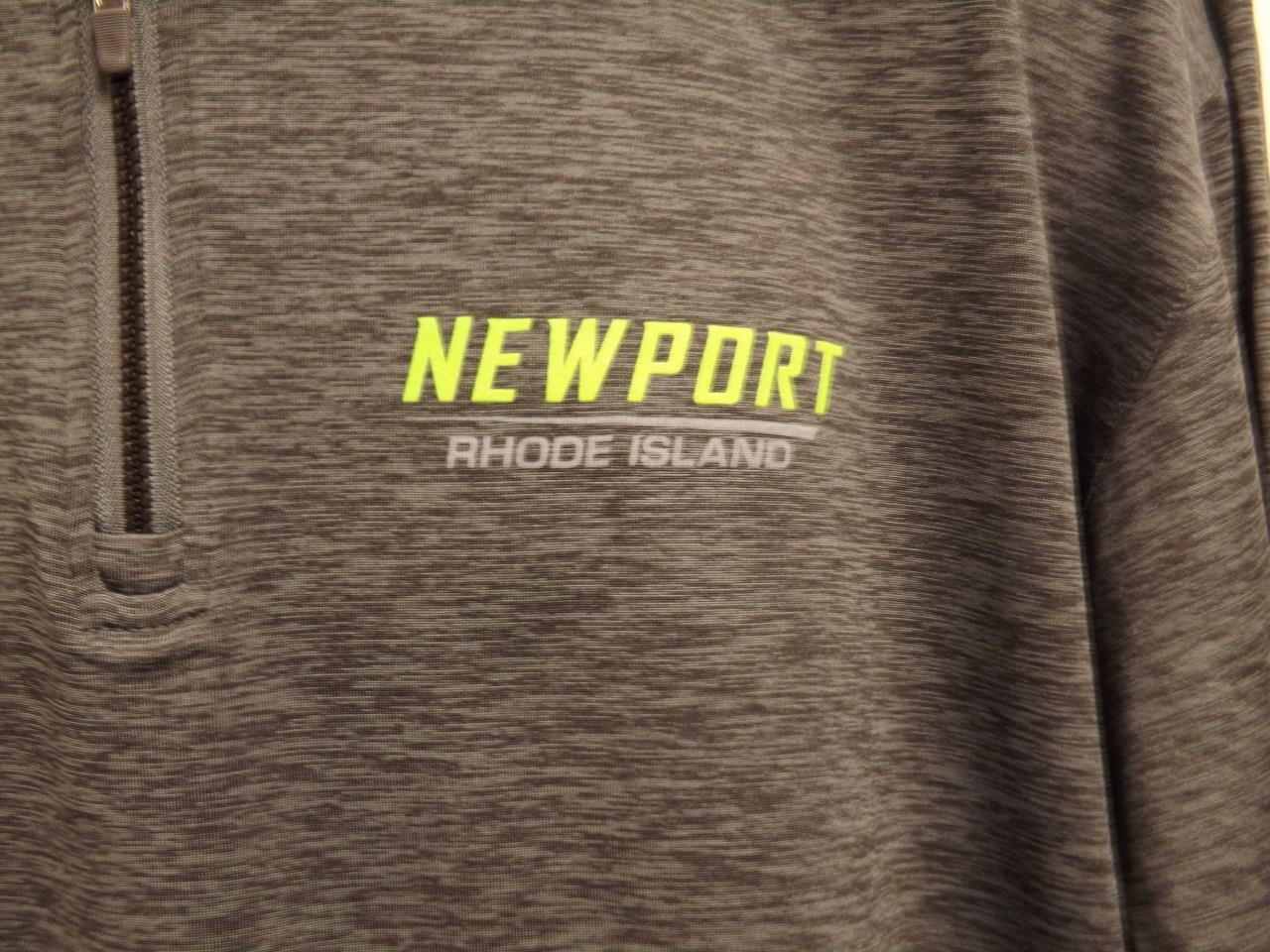 New Newport Rhode Island Adult Large L Grey/Black 1/4 Zip Performance Shirt