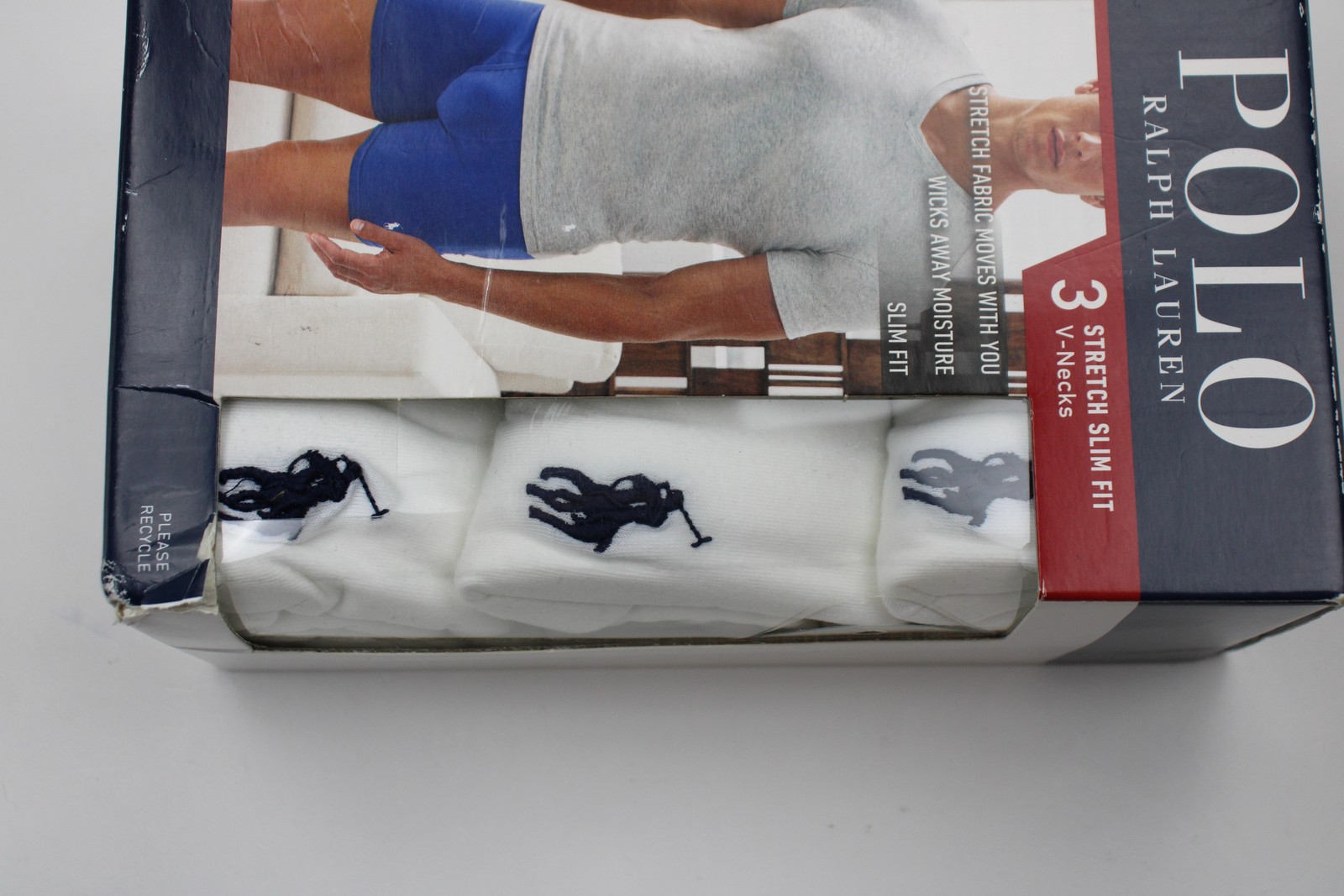 Polo Ralph Lauren Stretch Slim Fit V-Neck Undershirt Mens XL White 3 Pack Shirts