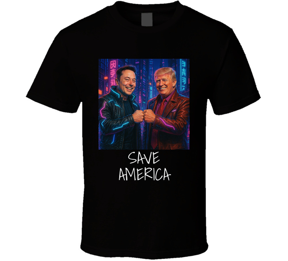 Elon X Trump Save America Graphic T Shirt