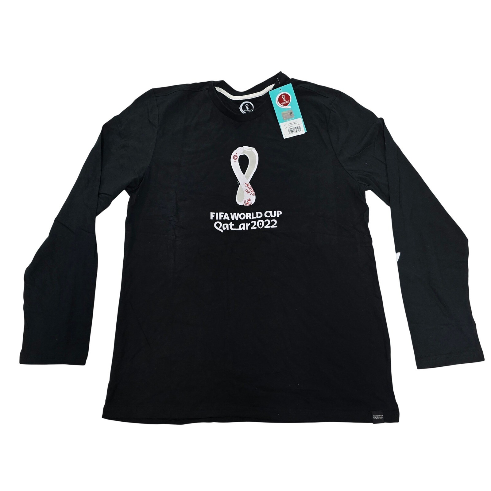 FIFA World Cup Qatar 2022 Long Sleeve Shirt Mens Large Black Outerstuff NWT