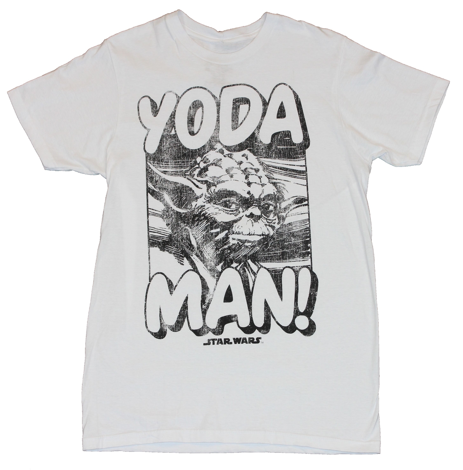 Star Wars Adult New T-Shirt – “Yoda Man!” Black and White Photo Pic