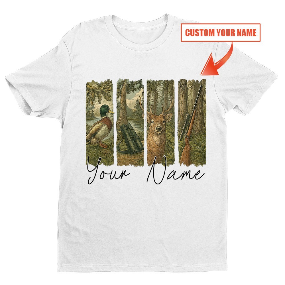 Custom Name Vintage Hunting Season Unisex T-shirt | Father’s Day Hunting Gifts