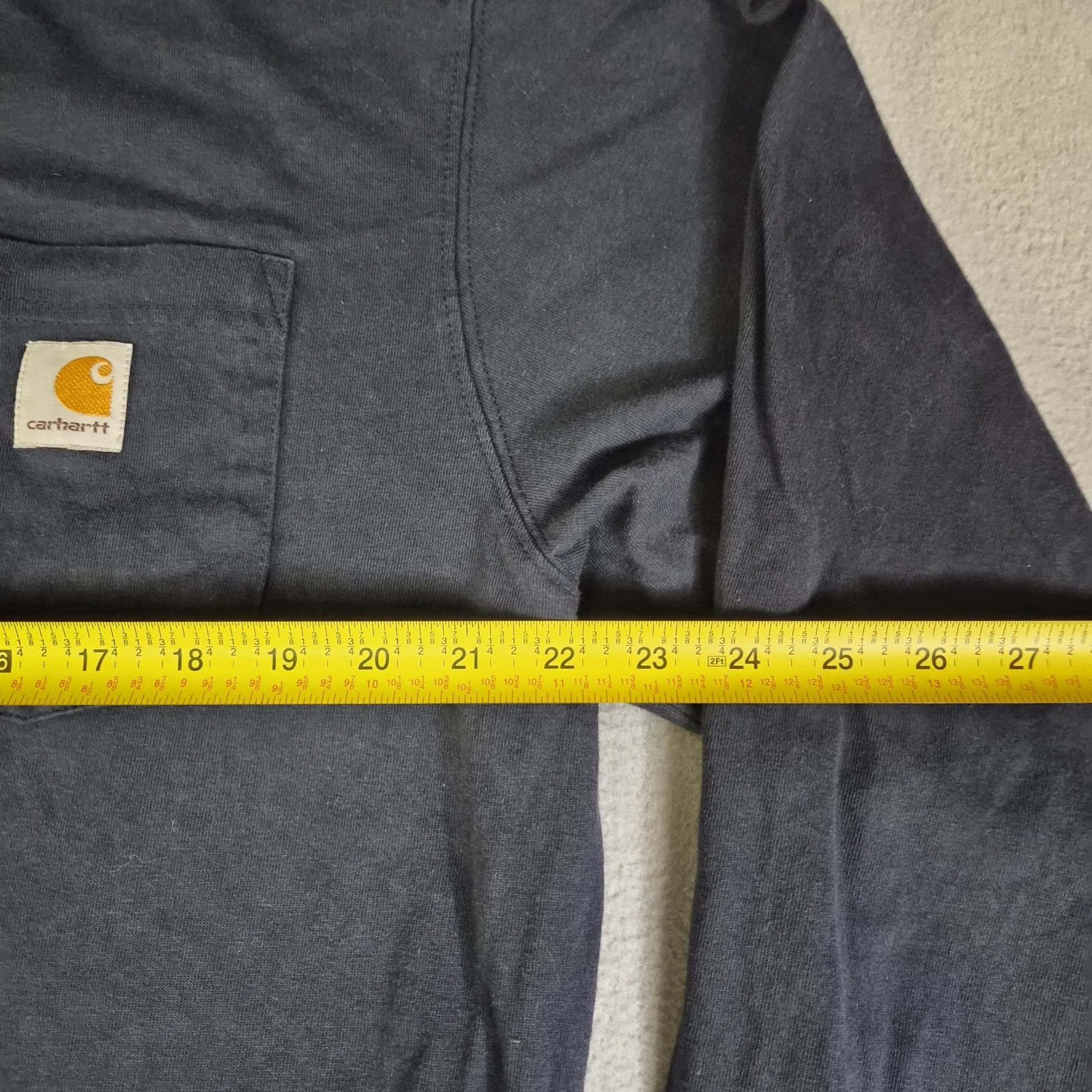 Carhartt navy blue long sleeve shirt Size L Tall original fit #workwear