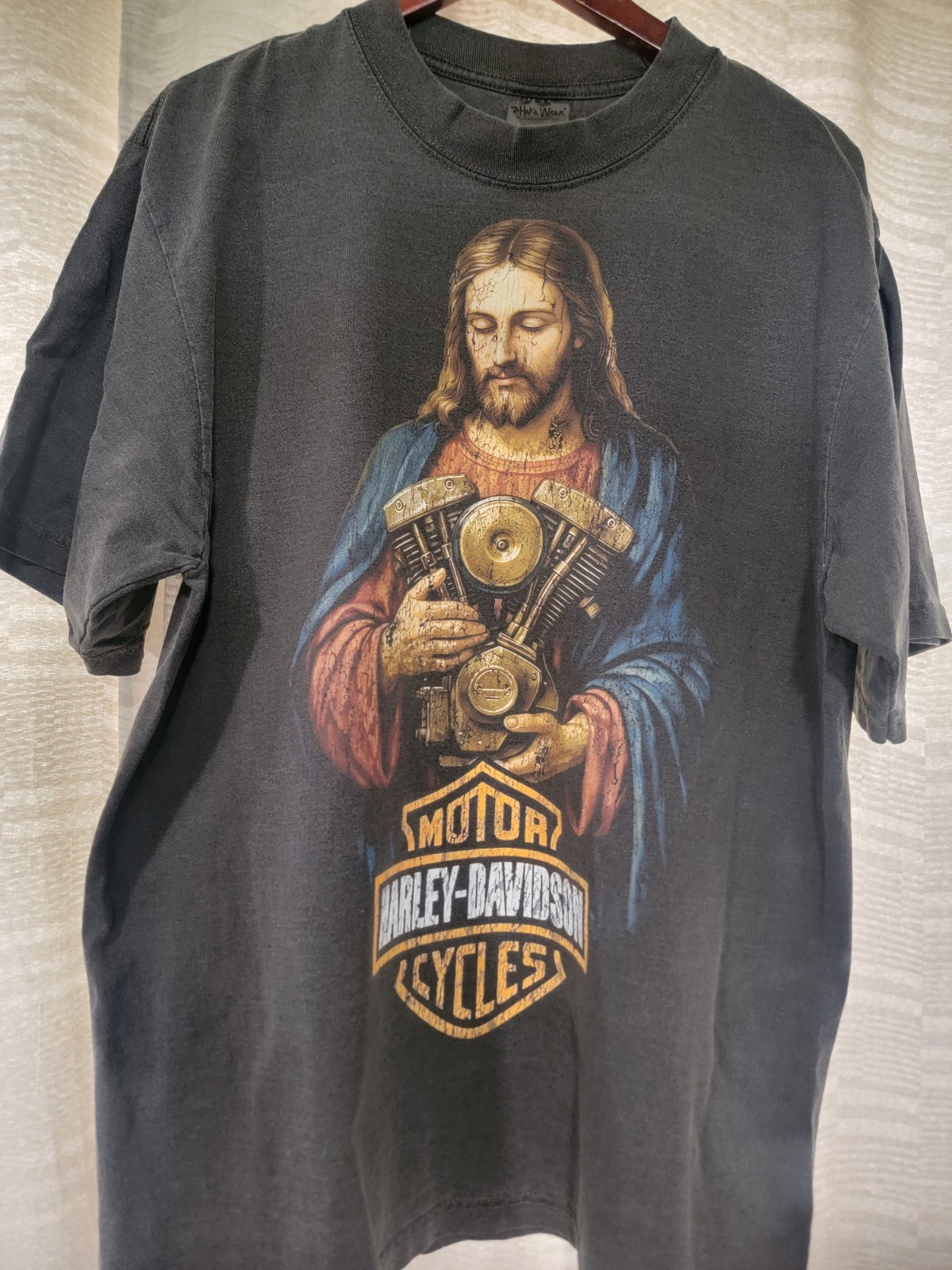 HARLEY DAVIDSON GOD BLESS YOU ON A SHAKA HEAVYWEIGHT GARMET SHIRT “MODERN”