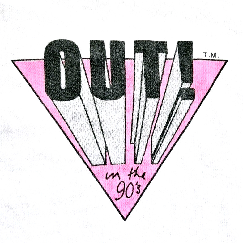 Vintage 90s Gay LGBTQ Out in the 90s Pink Triangle T Shirt Size XL SStitch