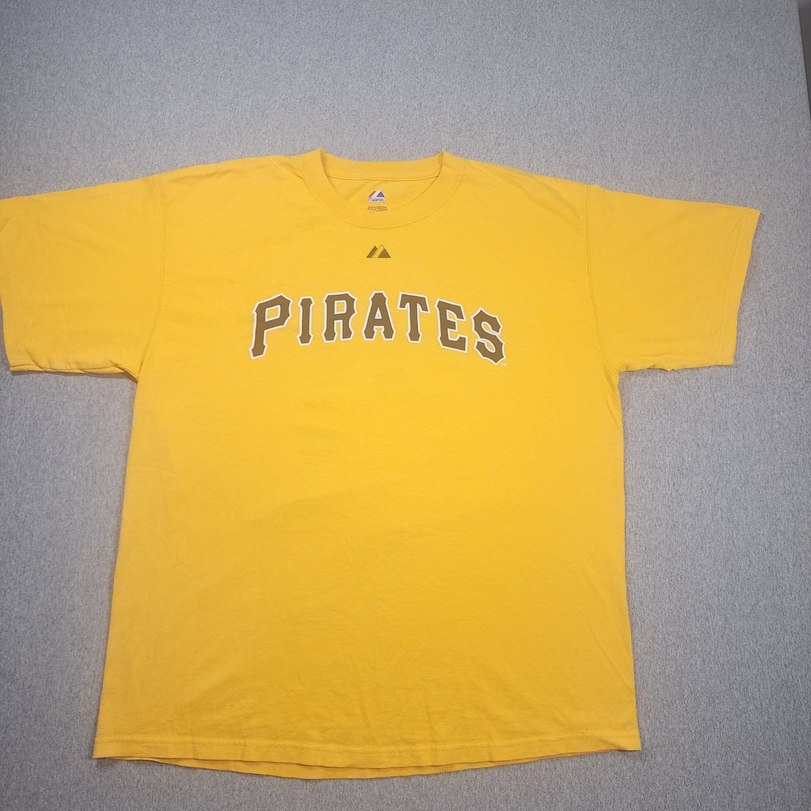 Majestic Pittsburgh Pirates Tee Mens XL Yellow Good Roberto Clemente 21 MLB