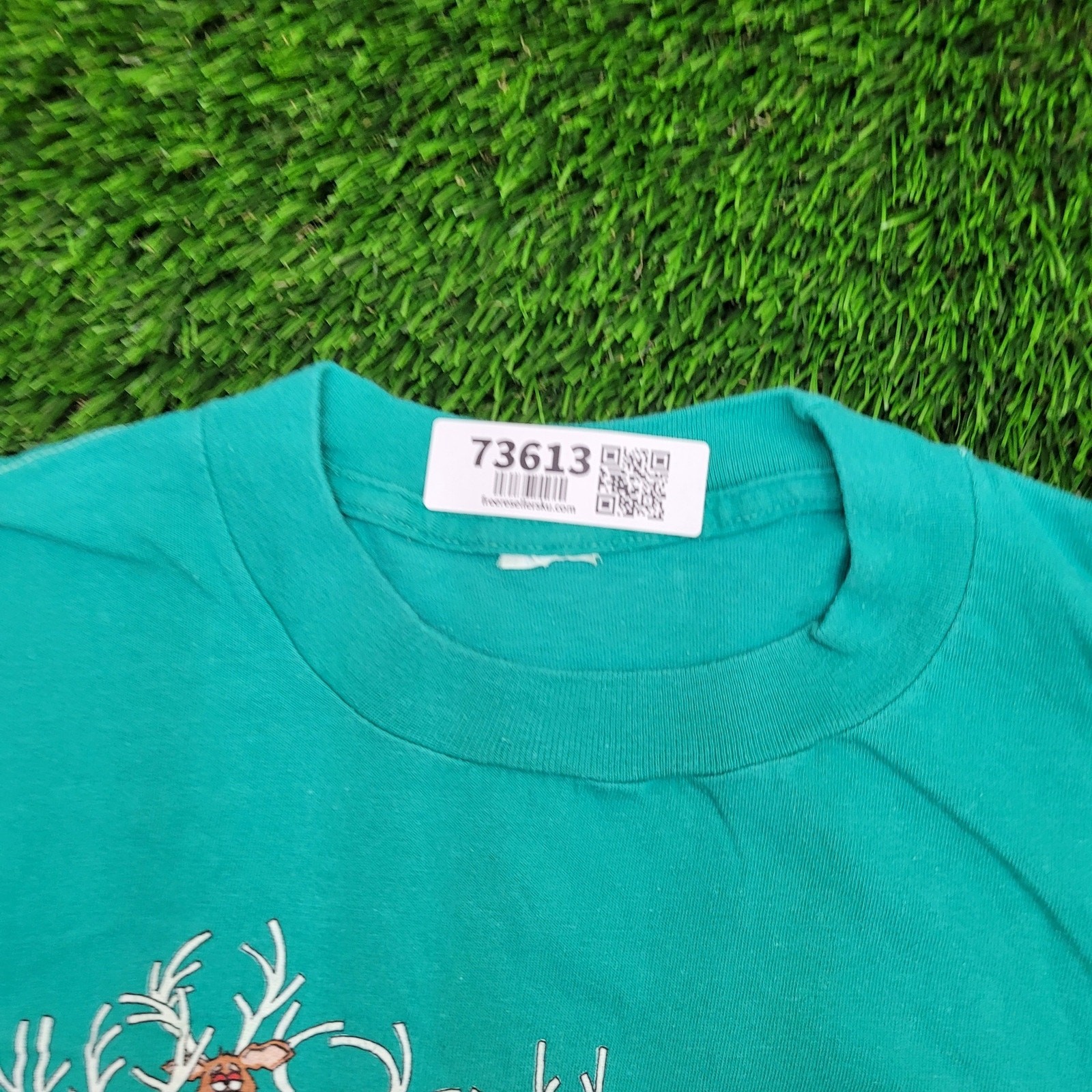 Vintage 90s Funny Christmas Shirt Large 22×25 Cropped
