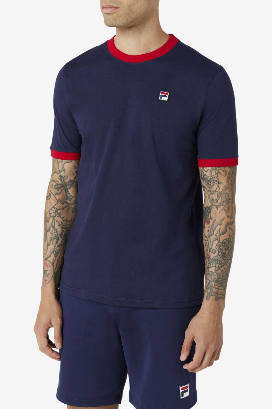 FILA T-Shirt Men Marconi Ringer Crewneck T-Shirt (Navy/ XL ONLY)