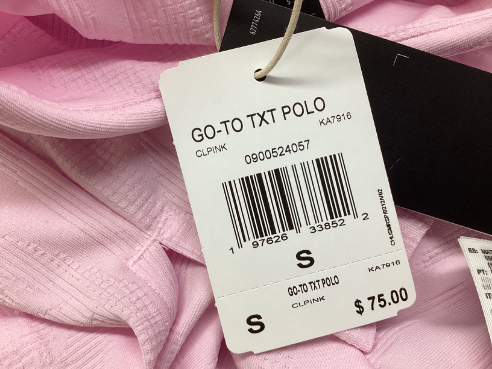 NEW adidas Men’s Go-To Textured Golf Polo Short Sleeve Shirt PINK Sz S MSRP $75