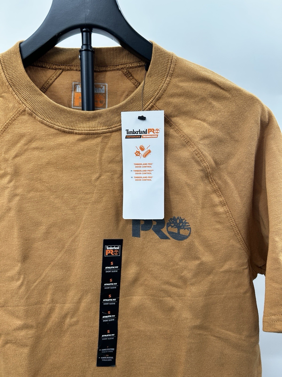 Timberland Wheat PRO Men’s Core Reflective PRO Logo Short Sleeve T-Shirt Size S