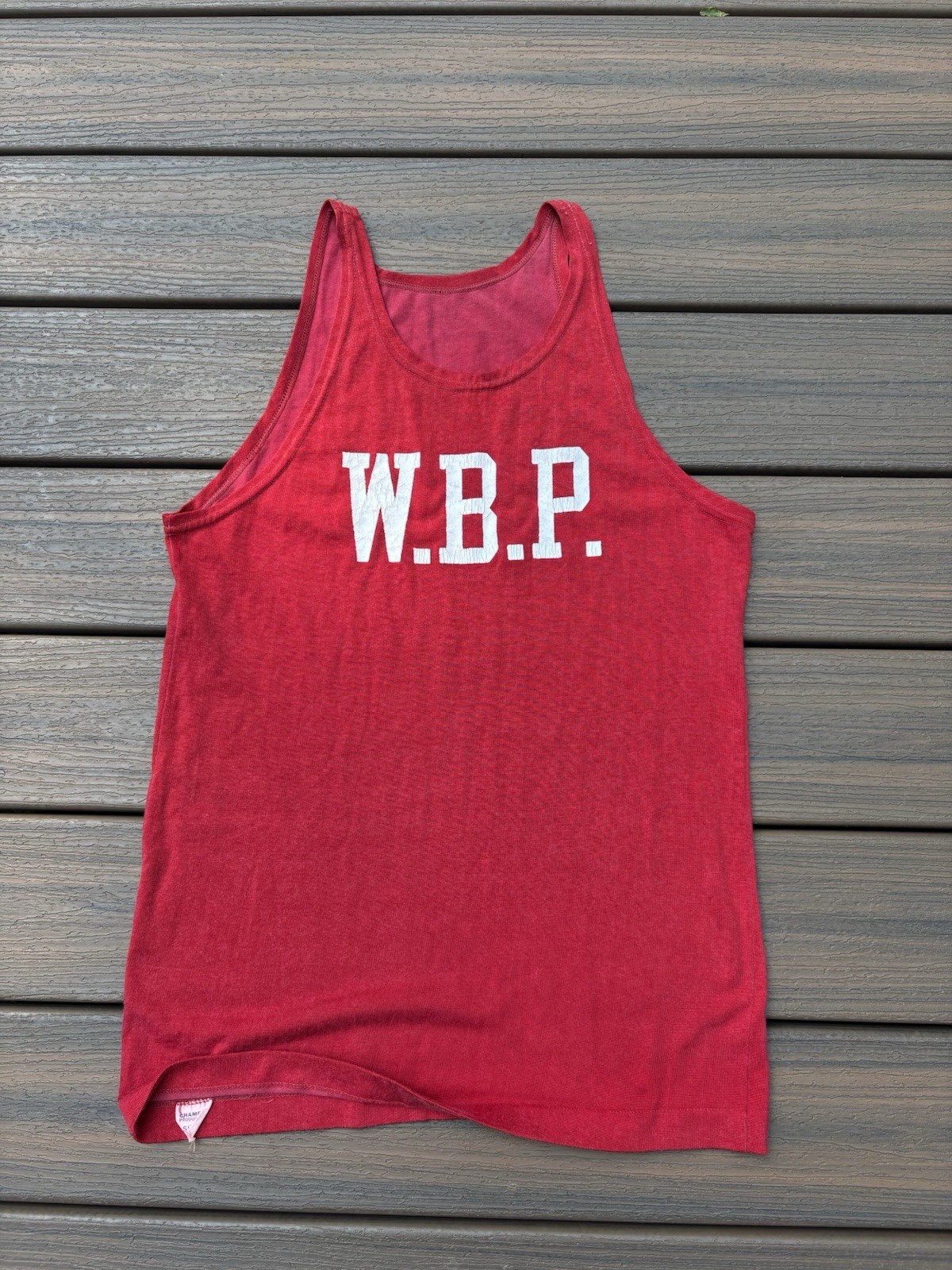 Vintage 1960’s Champion Wildwood NJ Beach Patrol Nylon Tank Top Red Mens 44