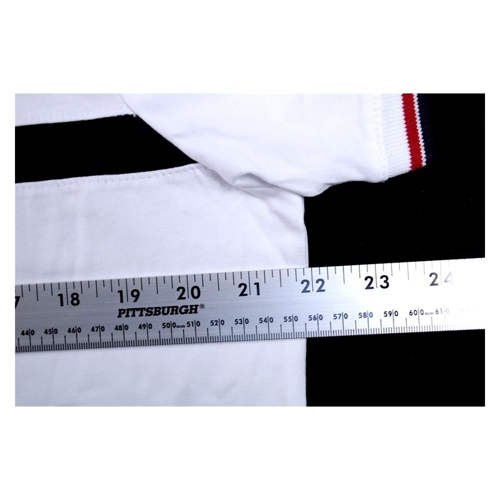 Ben Sherman Shirt Mens L White Stripe Crewneck Cotton Stretch Tee $69 NEW