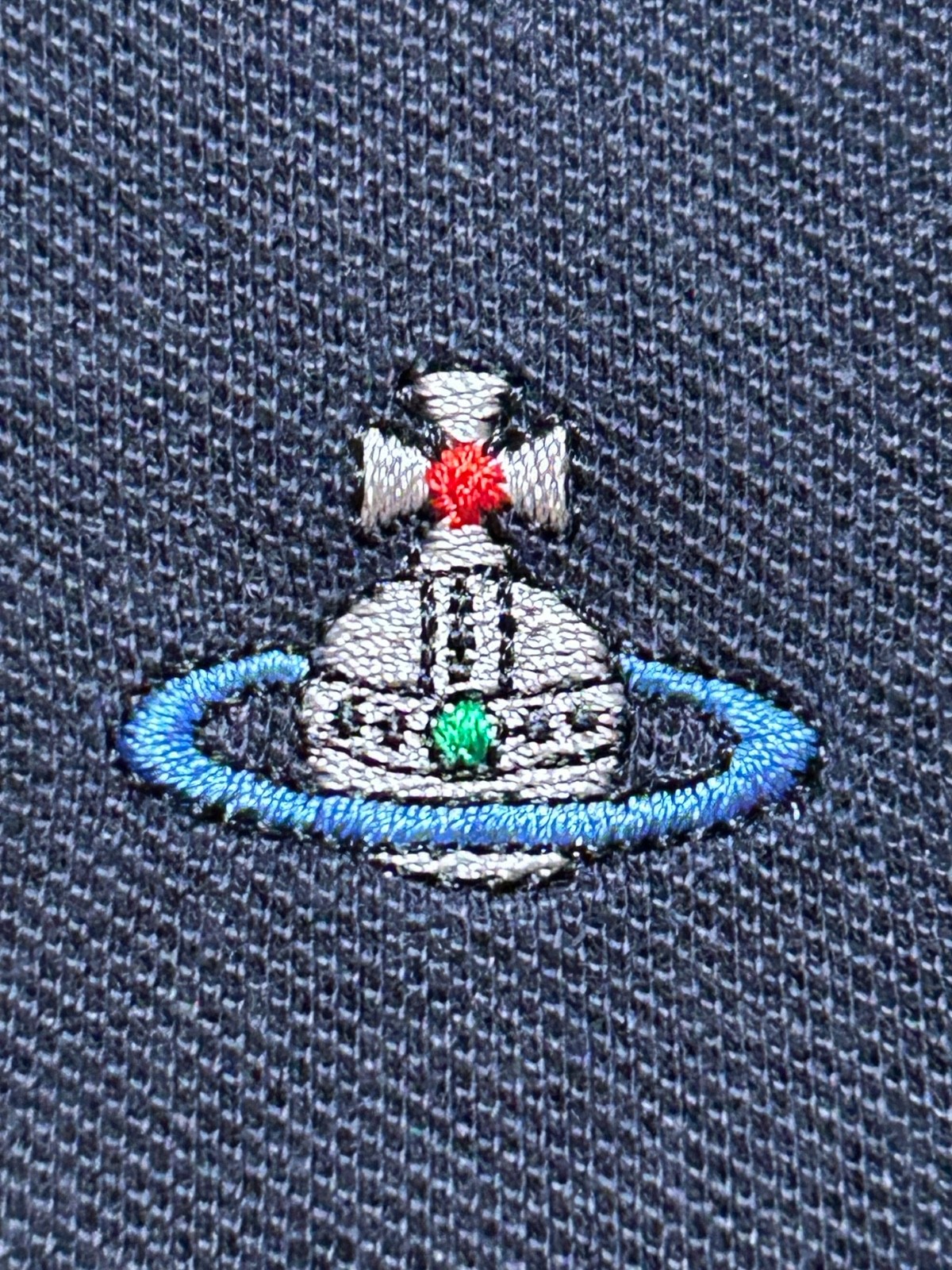 Vivienne Westwood Embroidered Logo Orb T-Shirt Blue Size L