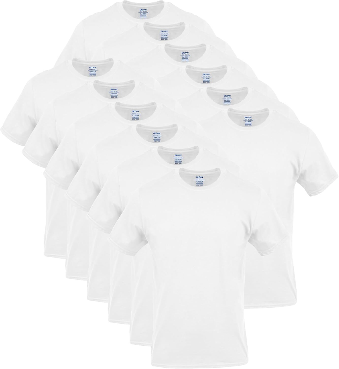 Multipack Men’s Crew Neck T-Shirts 100% Cotton Soft Breathable Tagless Durable