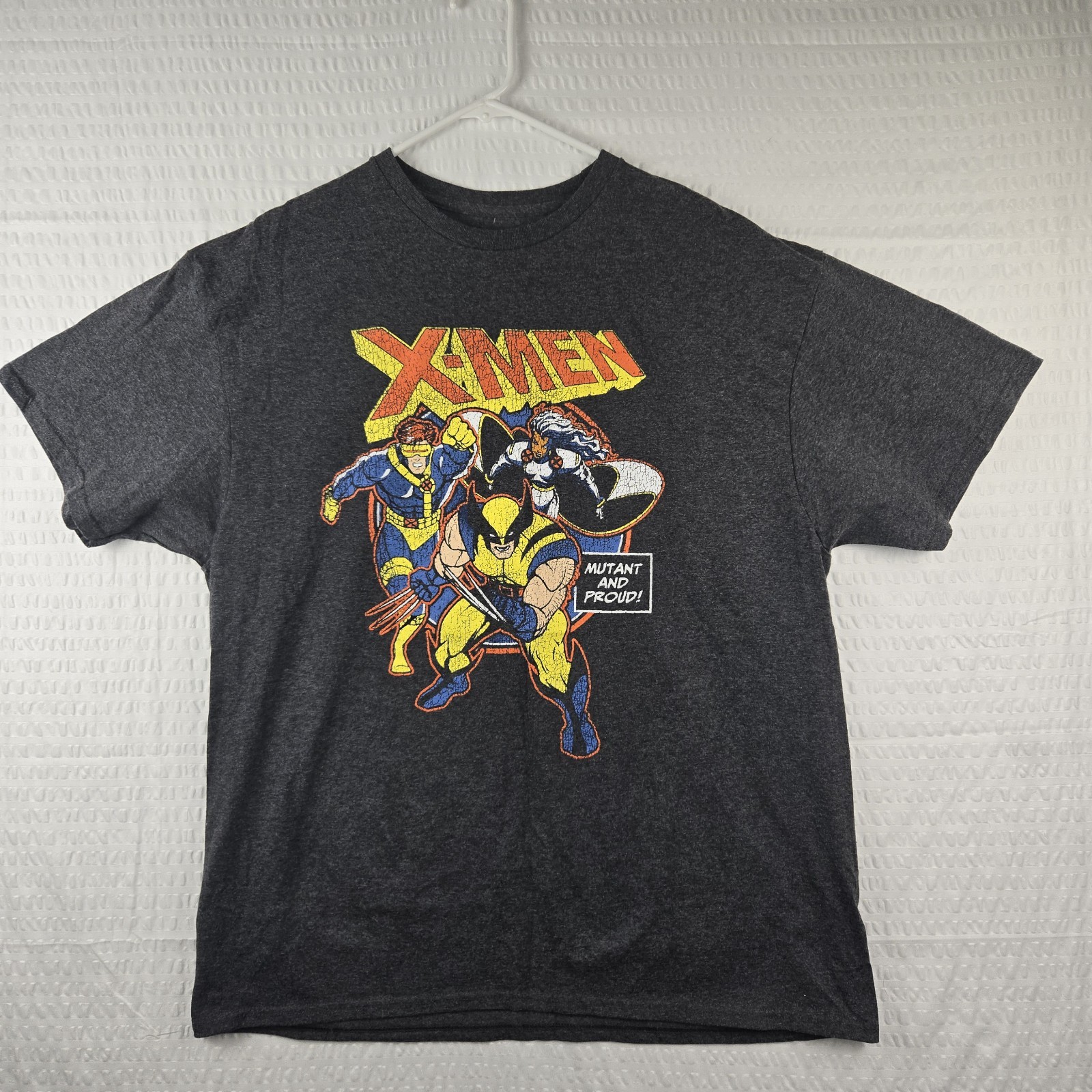 X-Men Mad Engine Mens Charcoal Gray Mutant And Proud T Shirt Size XL NEW Marvel