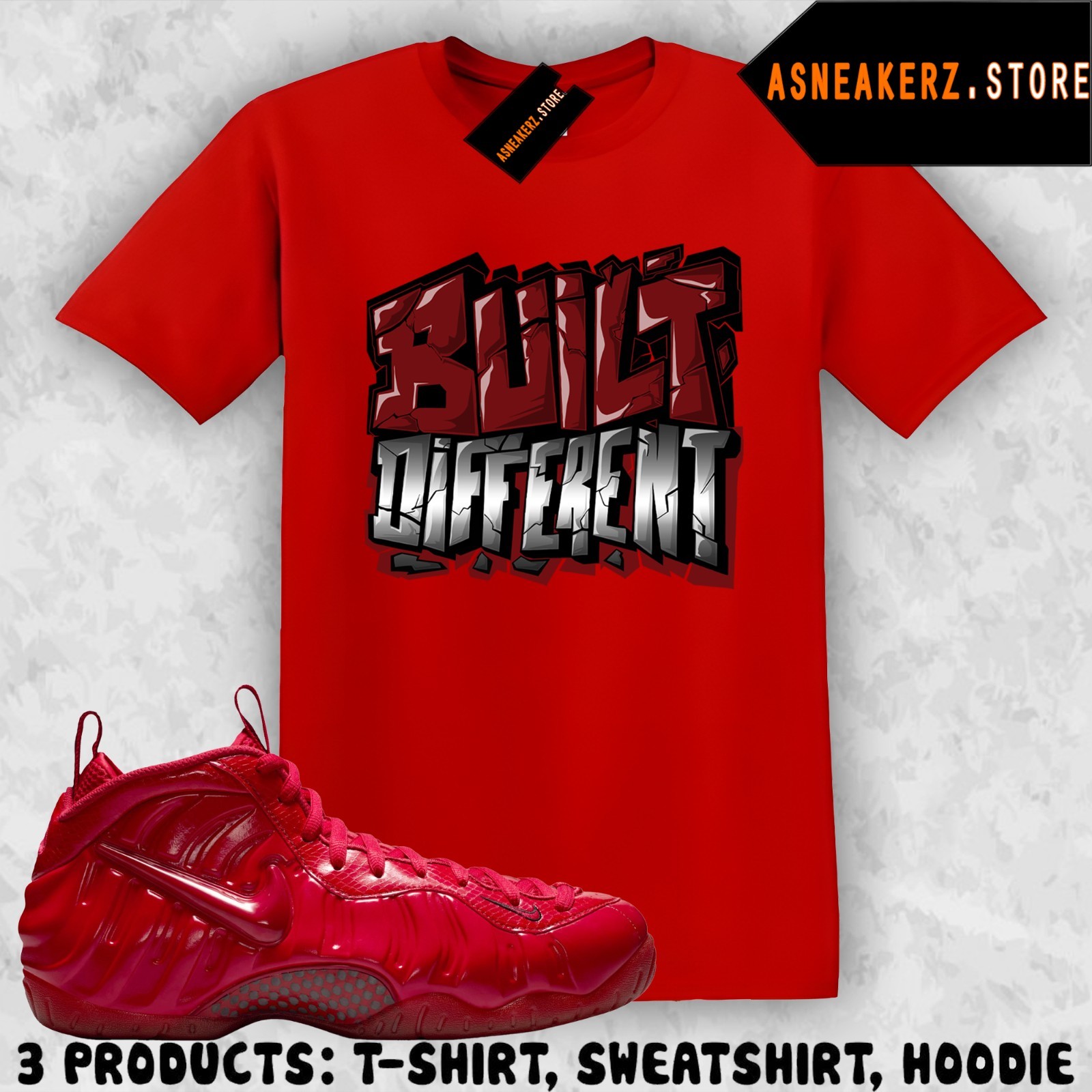 Shirt Match Foamposite Pro Gym Red 2026 Sneaker Matching Built Different T-Shirt