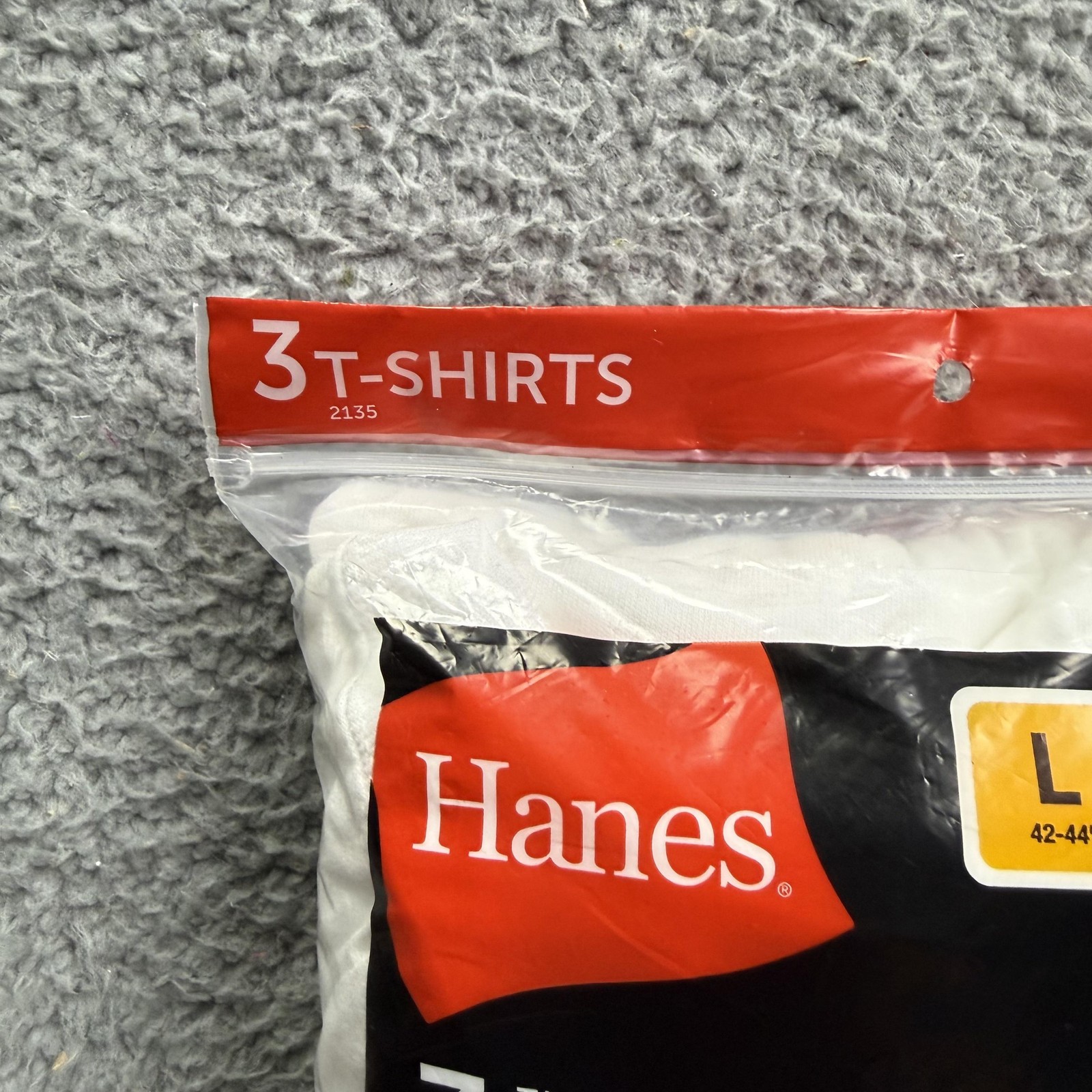 Hanes Tagless T-Shirts Mens Large White 3 Pack Soft Breathable Wicking Crew