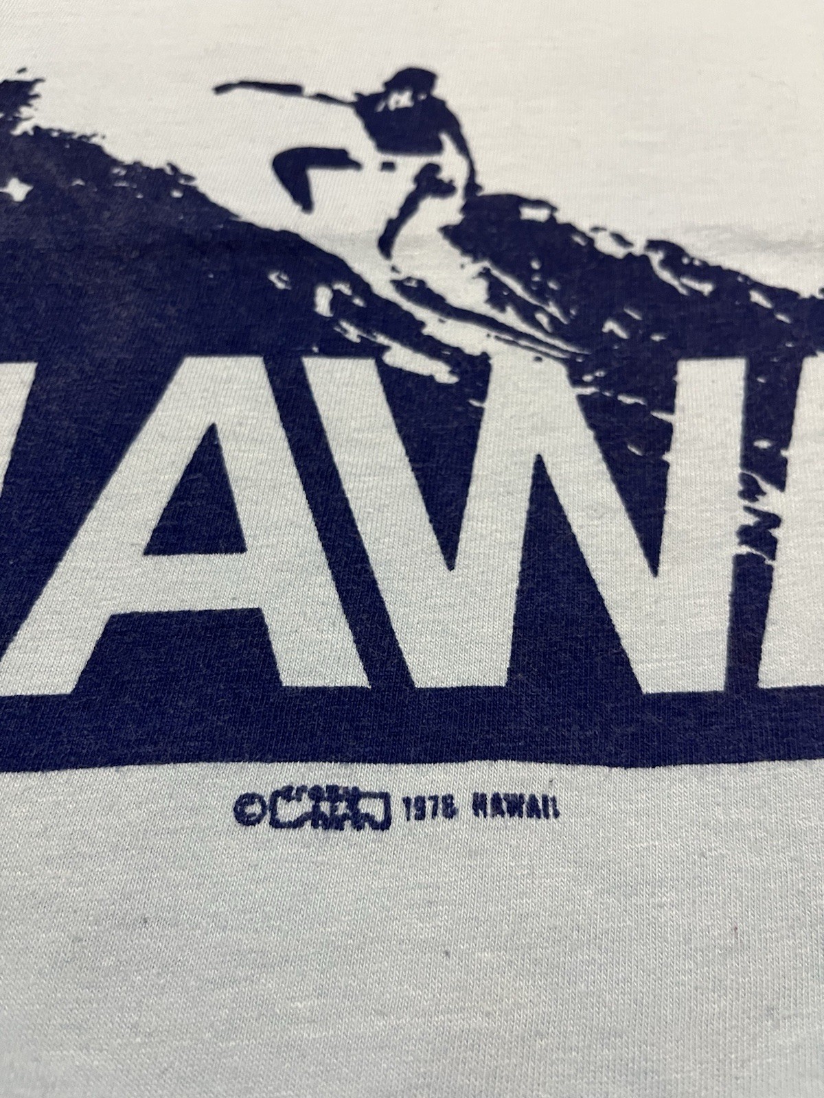 Vintage 1978 Single Stitch Hawaii Surfing Blue T Shirt Front And Back Print Sz L