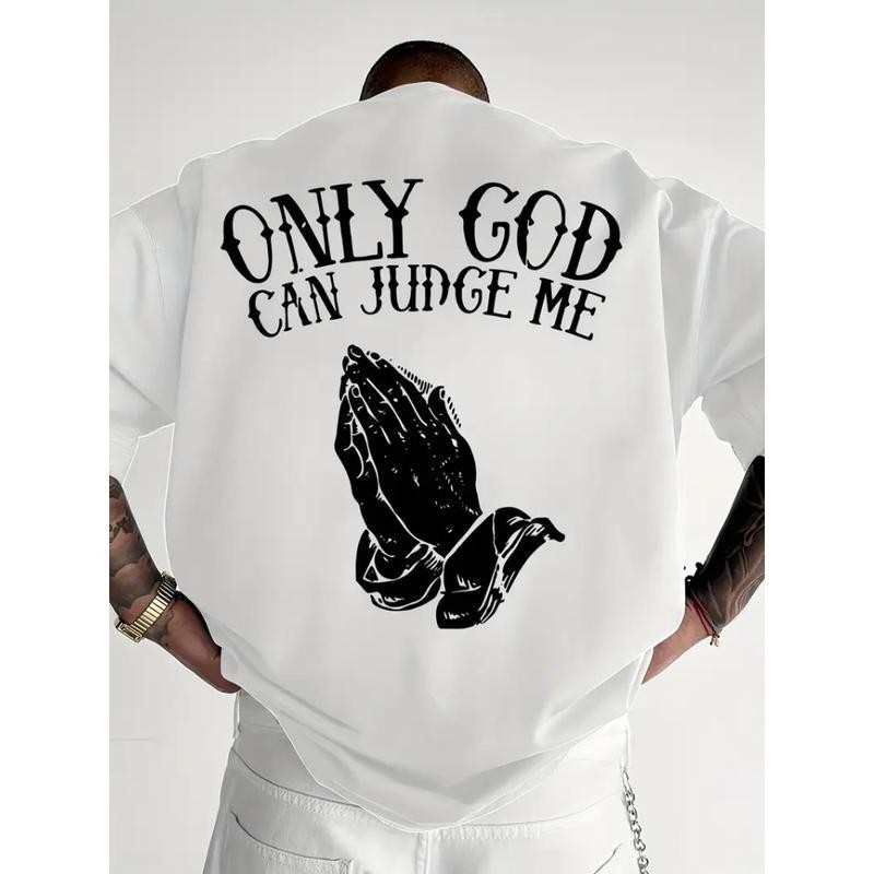 Men’S Casual Short Sleeve T-Shirt – “Only God Can Judge Me” Print