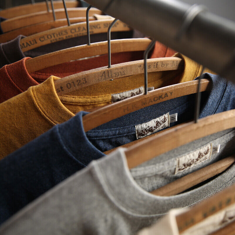 NON STOCK 9oz American Cotton Tubular T-Shirts Mens Loose Tee Shirt Solid Color